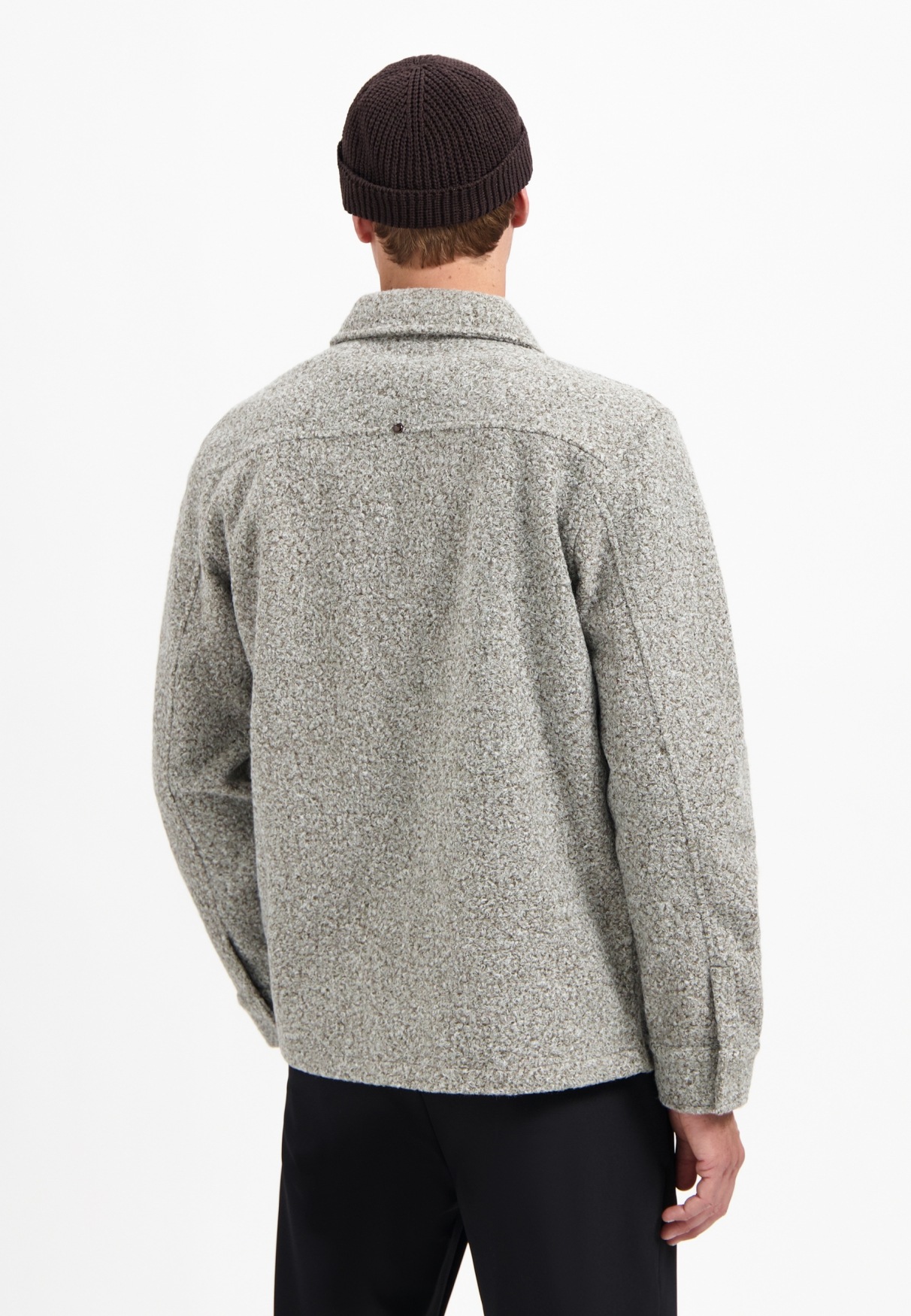 NO EXCESS Langarmhemd "No Excess Overshirt mit Wollreißverschluss" günstig online kaufen