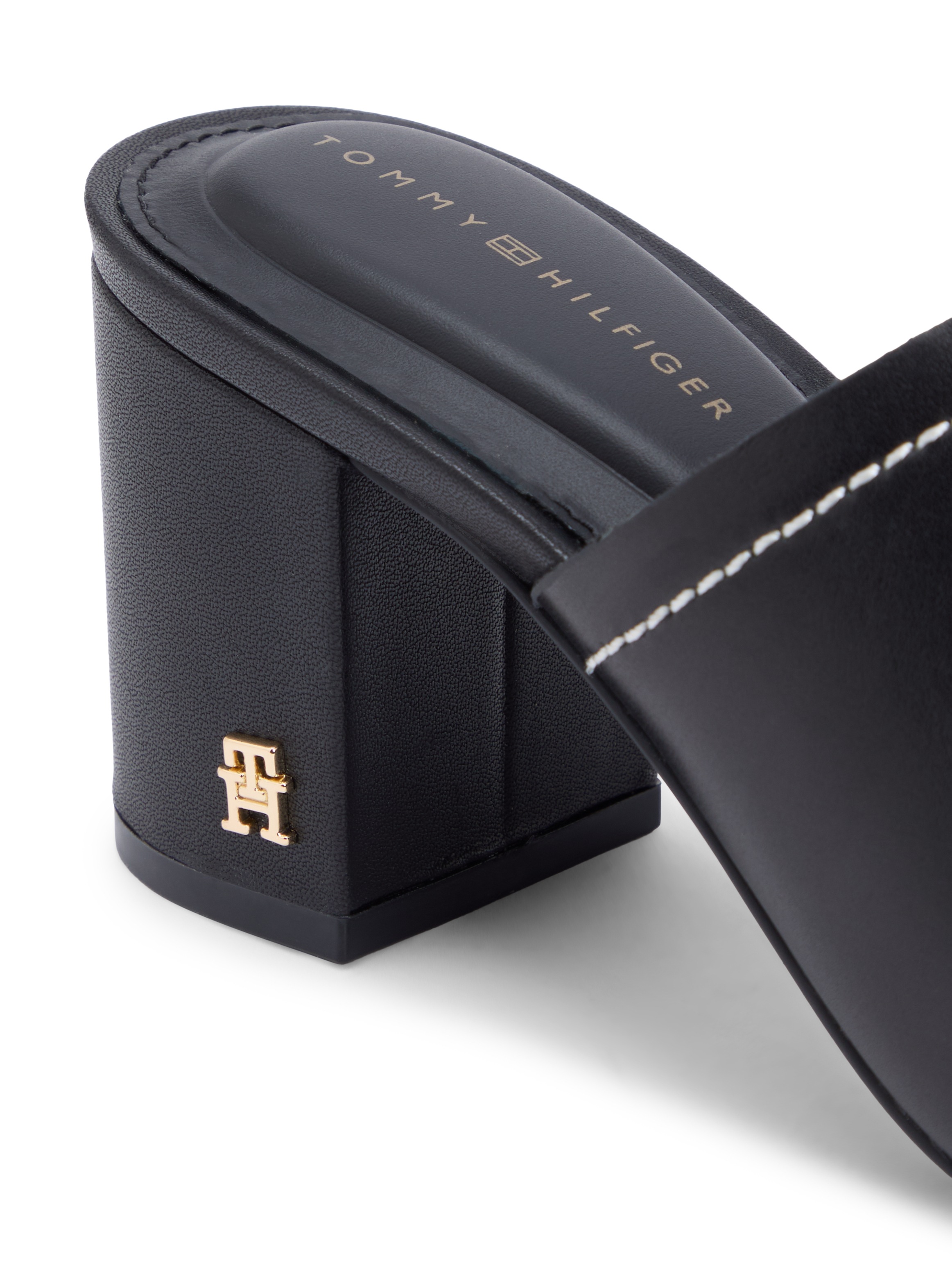 Tommy Hilfiger Pantolette "TH BLOCK HEEL MULE LTH" Sommerschuh, Businesssch günstig online kaufen