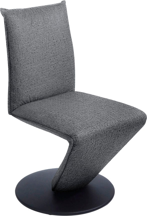 K+W Komfort & Wohnen Esszimmerstuhl "Drive Drehstuhl" () Stuhl mit federnder Sitzschale, Drehteller in Metall schwarz Struktur