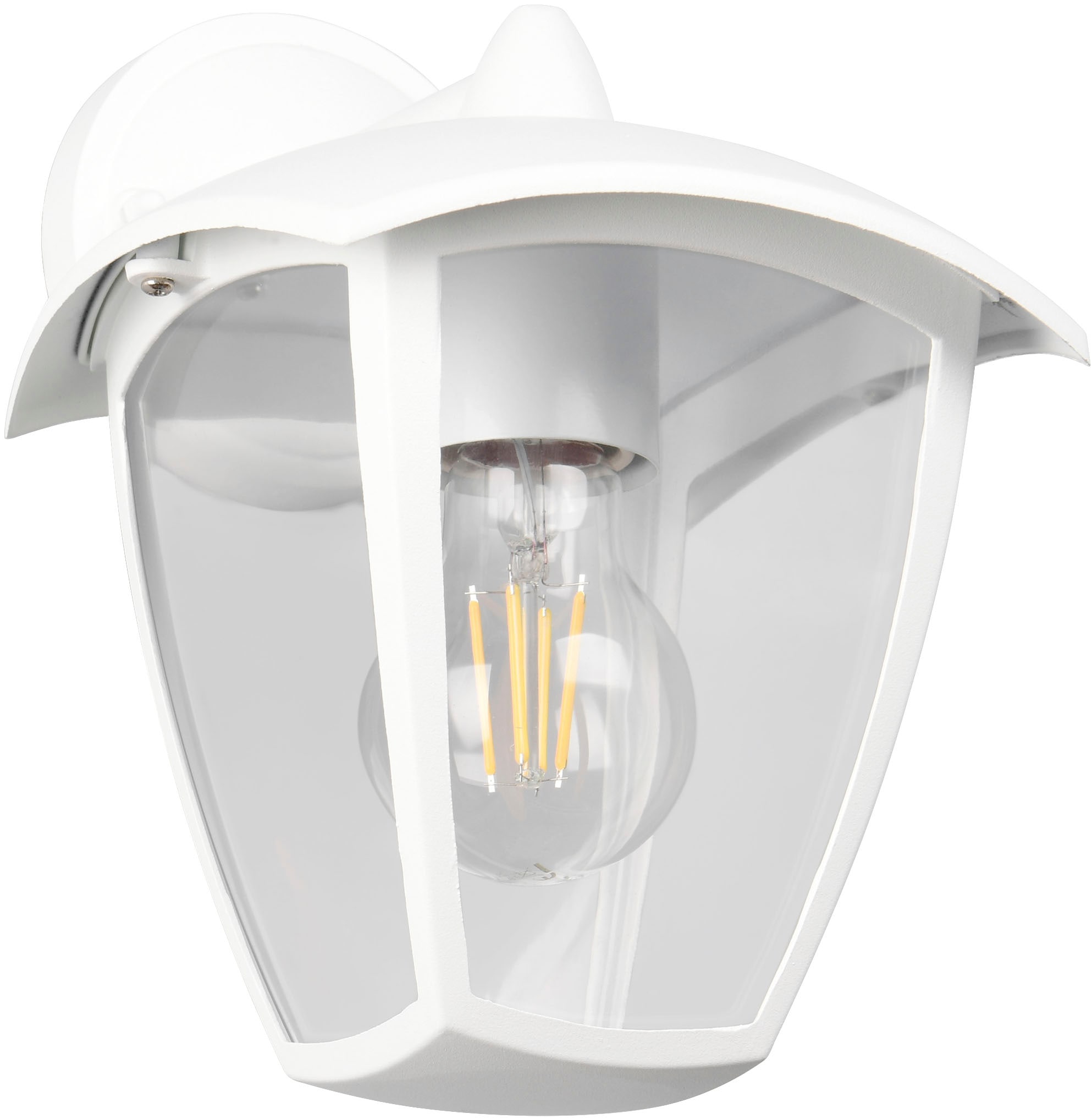 TRIO Leuchten Außen-Wandleuchte »VENTA, Laterne Hauswand Fassadenbeleuchtung, exkl 1x E27 max 10W, IP44«, 1 flammig, Leuchtmittel E27 | Leuchtmittel wechselbar, Wandlampe Laternen-Optik, abwärts gerichtet, Schirm Kunststoff