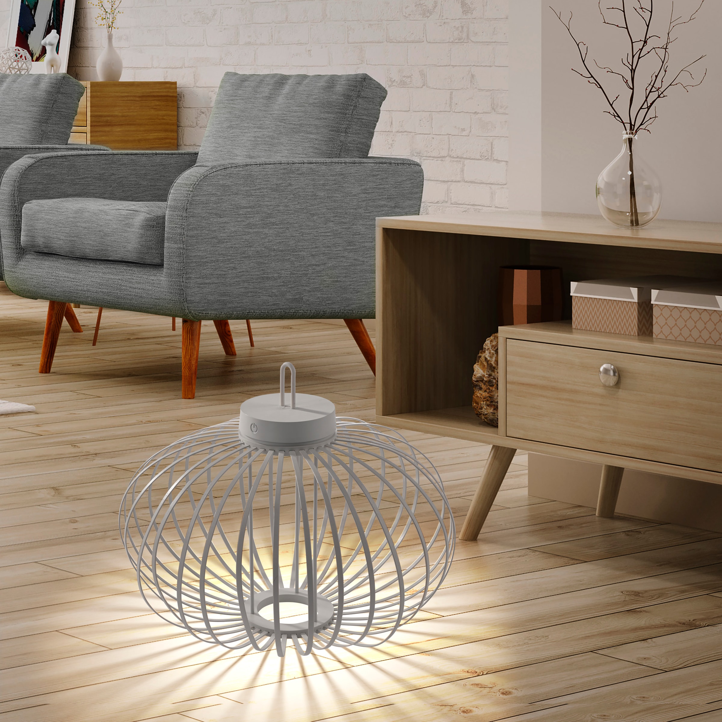 JUST LIGHT Pendelleuchte »AKUBA« LED-Modul 1 Stk. Warmweiß Akkuleuchte