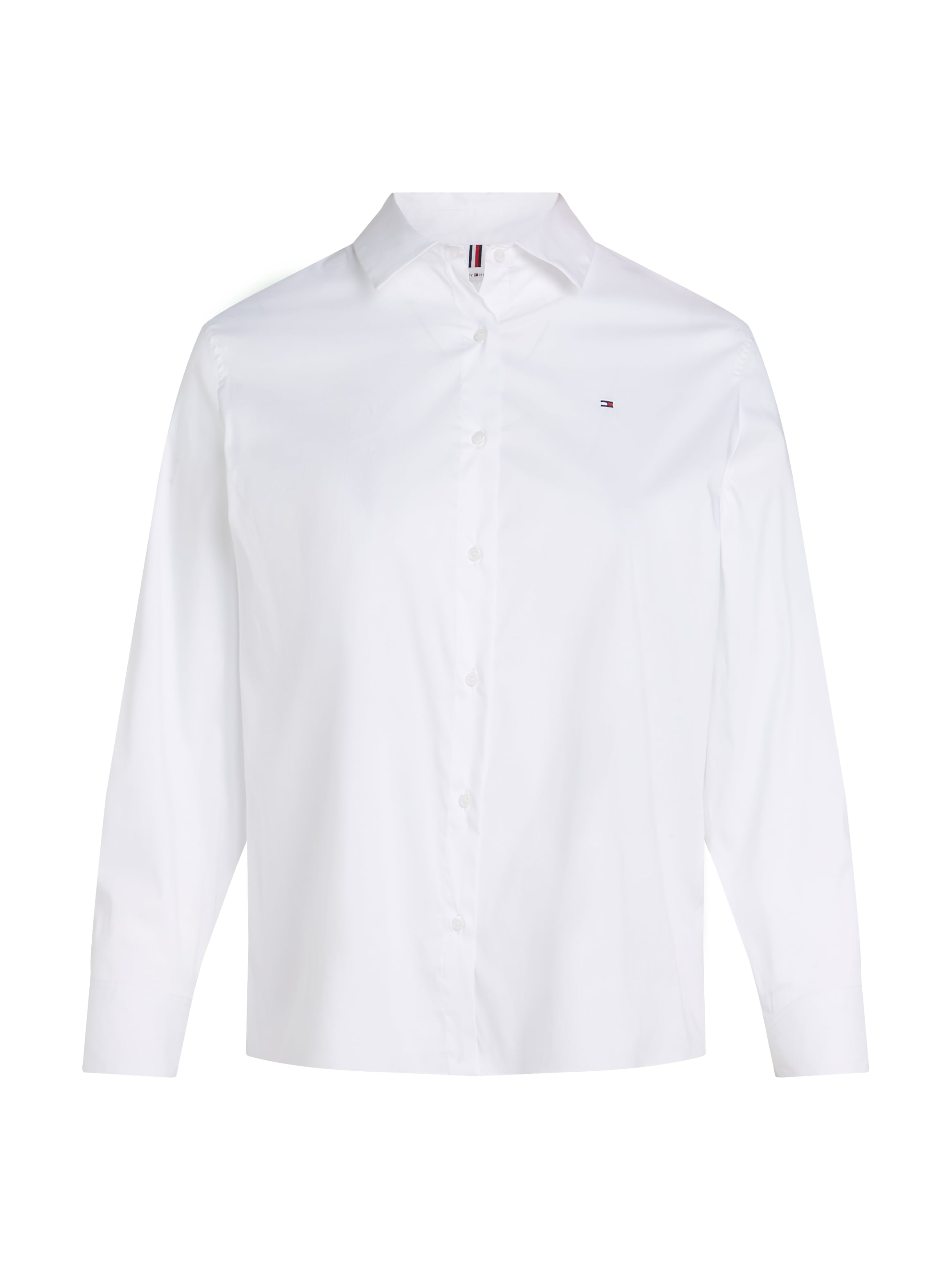 Tommy Hilfiger Curve Hemdbluse »CRV ESS POPLIN REGULAR SHIRT«, in Großen Größen, Popeline Qualität, Logostickerei