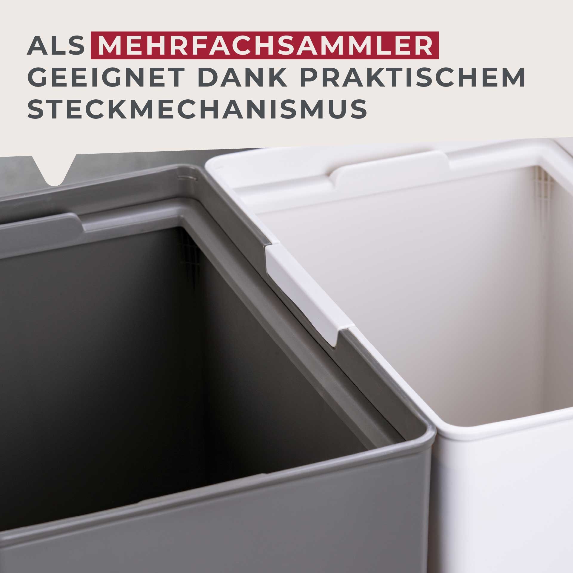 FACKELMANN Mülleimer »OSLO, Touch Abfalleimer« 1 Behälter ideal als Mehrfachsammler, leicht & robust mit sanfter Touch-Öffnung