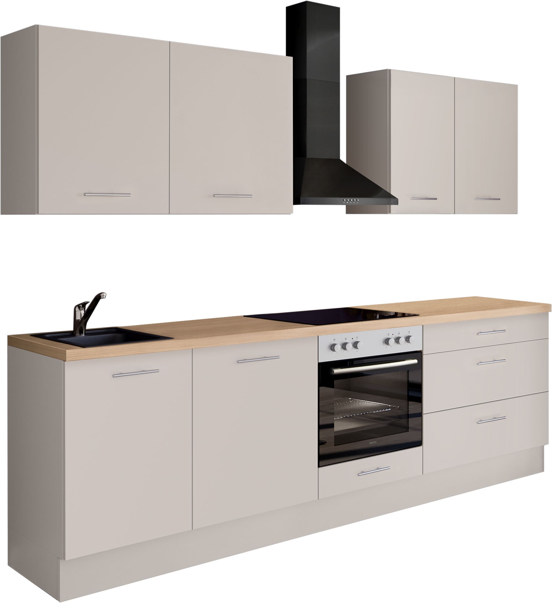 IMPULS KÜCHEN Küchenzeile ""Kopenhagen", Ausrichtung wählbar, Schubkästen mit Soft-Close" Set, vormontiert, wahlweise mit E-Geräten, Breite 260 cm