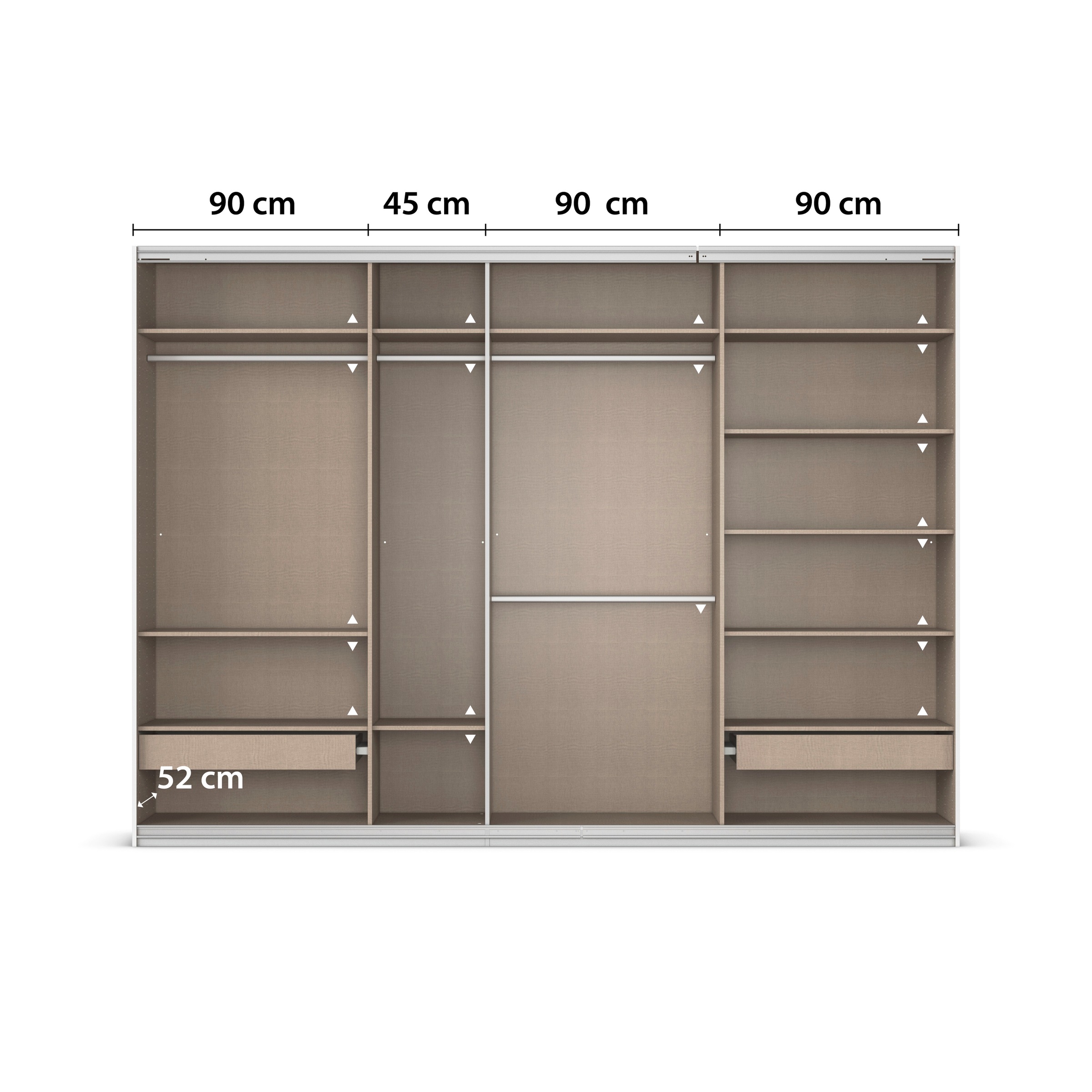 rauch Kleiderschrank »Schwebetürenschrank OTTO´s Choice Garderobe Schrank TOP ANGEBOT Avola«, (in 3 verschiedenen Ausstattungen BASIC/CLASSIC/PREMIUM), mit eleganten Zierleisten in Chrom, Schwarz oder Weiß MADE IN GERMANY