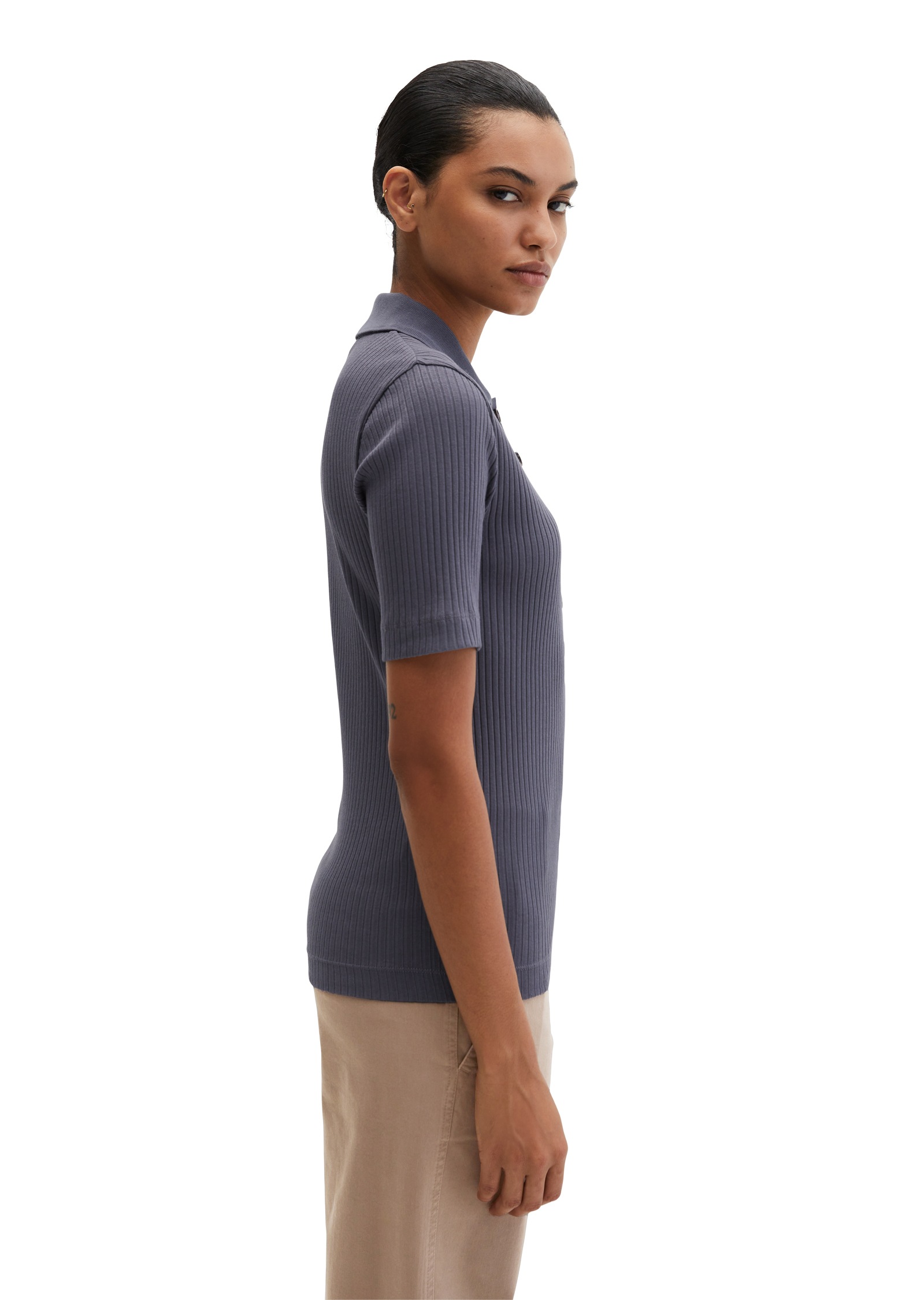 Marc O'Polo Women's Polo Shirt Blue Graphite M 2