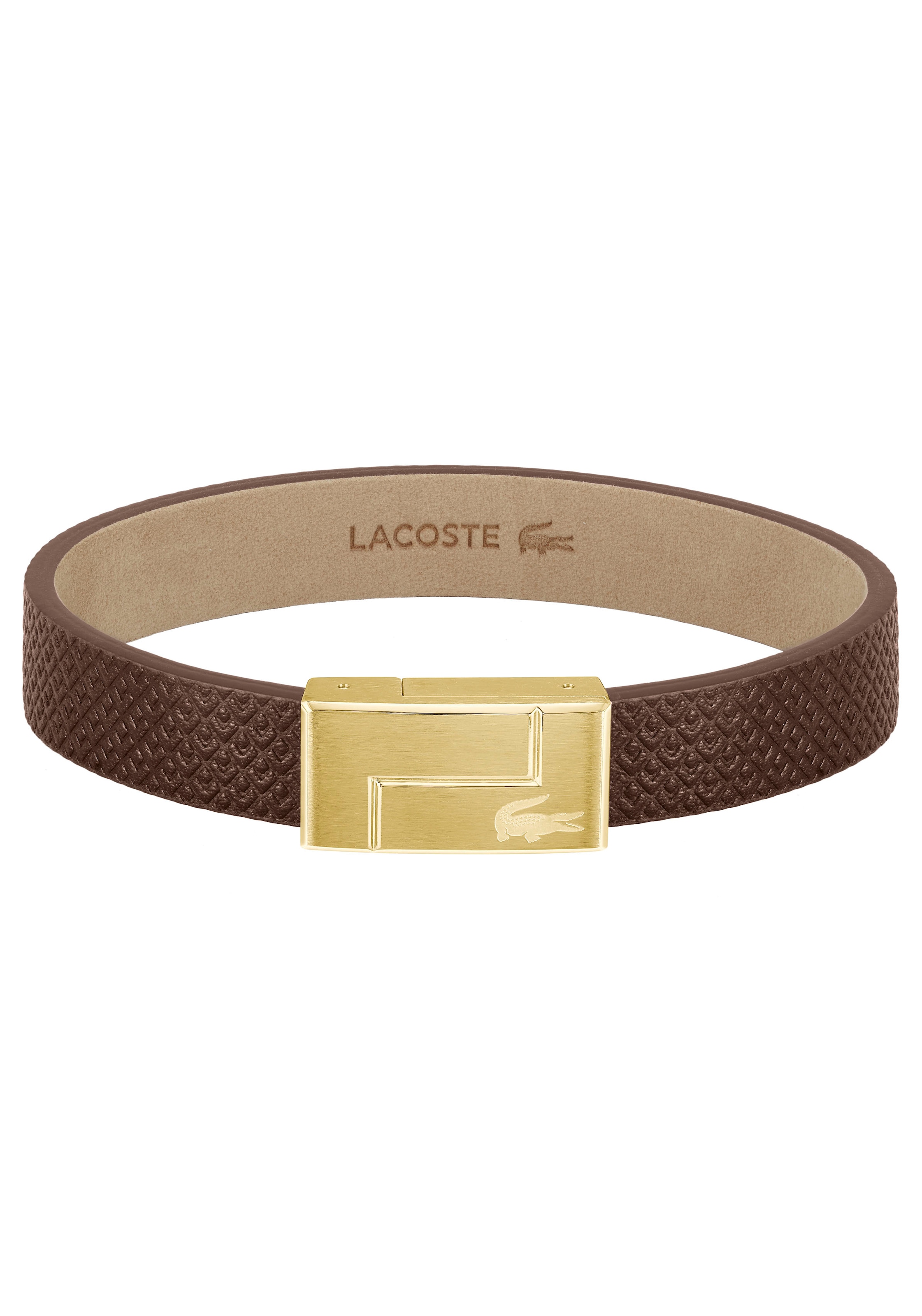 Armband »Schmuck Edelstahl Armschmuck Lederarmband LACOSTE TRAVELER«