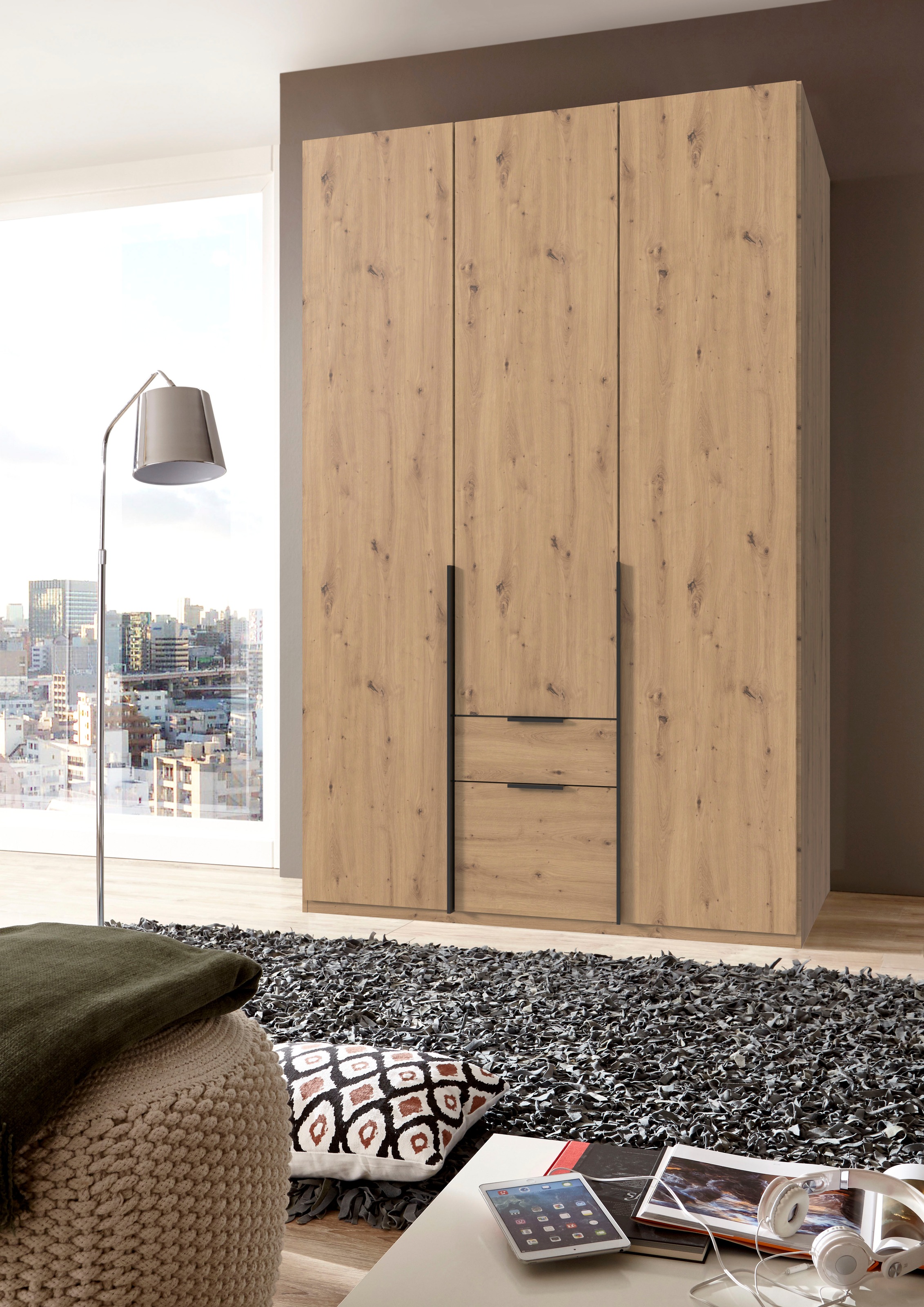 Wimex Drehtürenschrank "Mugano" mit langen oder kurzen Griffen aus Metall, günstig online kaufen