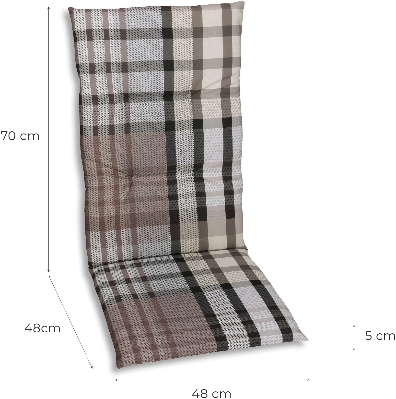 GO-DE Hochlehnerauflage, Maße ca.: 48 cm x 118 cm x 5 cm