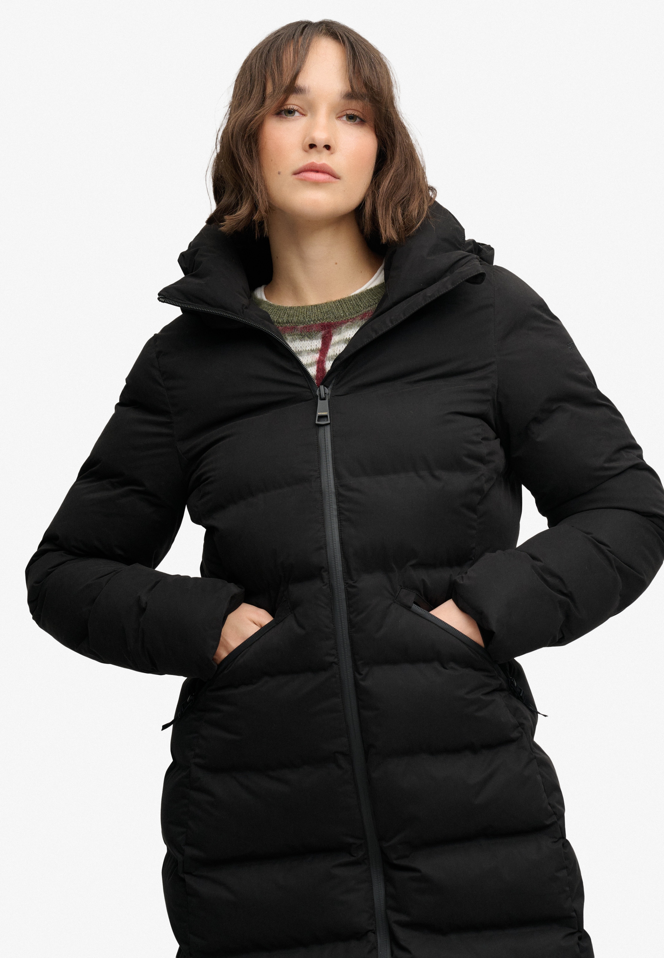 Superdry Steppjacke »CITY LONGLINE MICROFIBRE JKT« Kunstfaser, relaxed fit