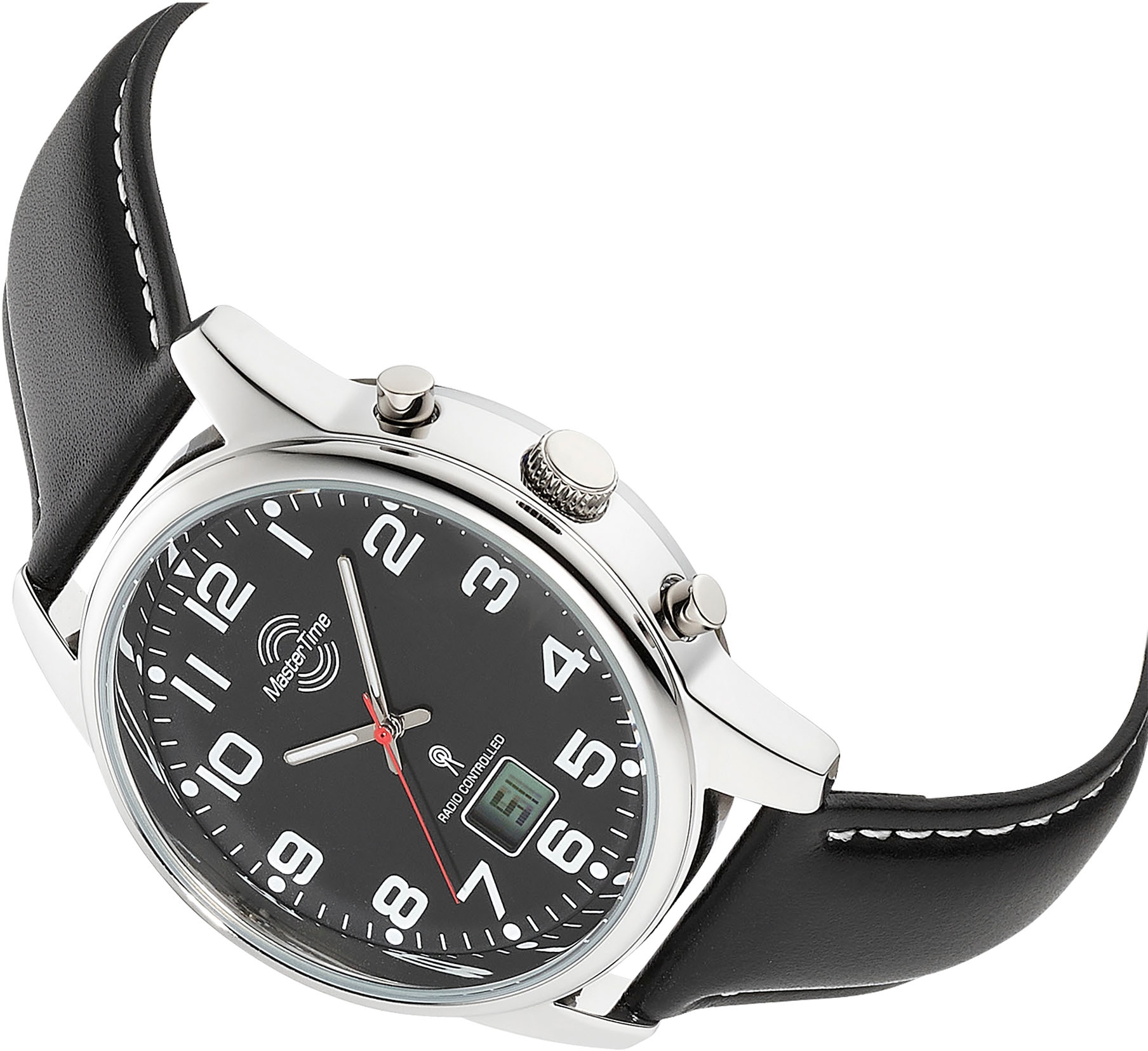 MASTER TIME Funkuhr »Super Power«, Armbanduhr, Quarzuhr, Herrenuhr, Datum, Leuchtzeiger