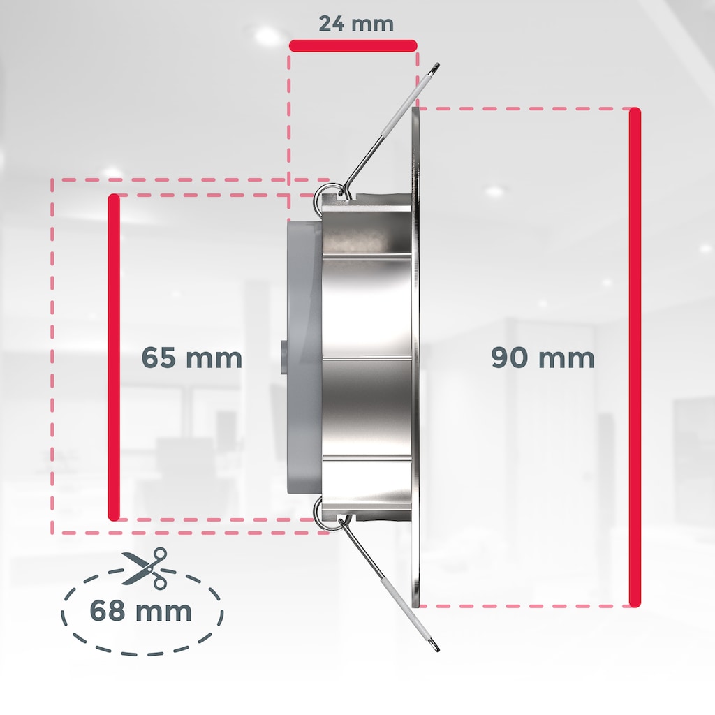 B.K.Licht LED Einbauleuchte, 12er-Set, LED fest integriert, 3000K, Kopf schwenkbar, Schutzart IP23