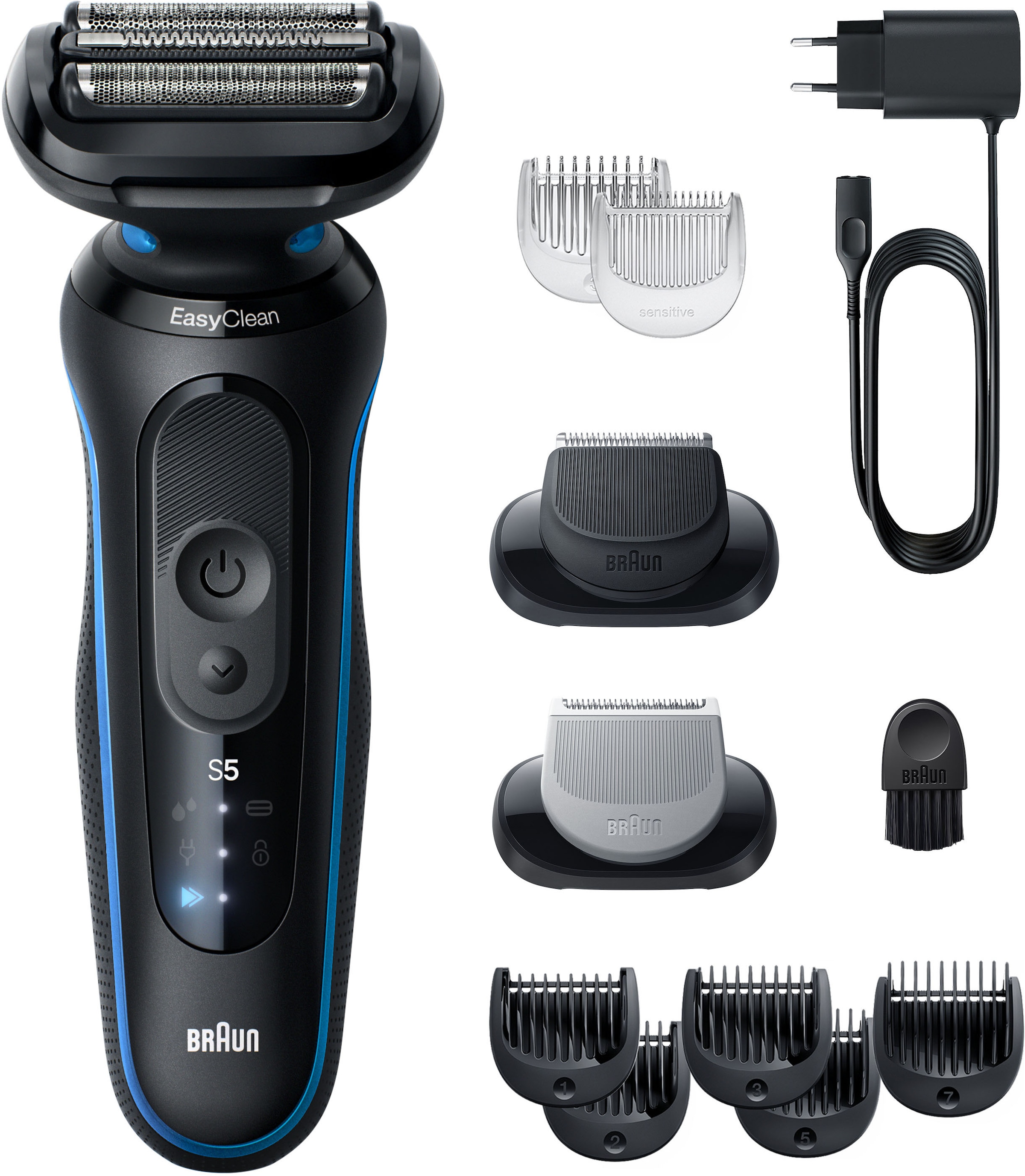 Braun Elektrorasierer »Series 5 52-B1650s« Reinigungsstation Bis zu 50 min, +2 Aufsätze, Nass- & Trocken, 100% Wasserdicht