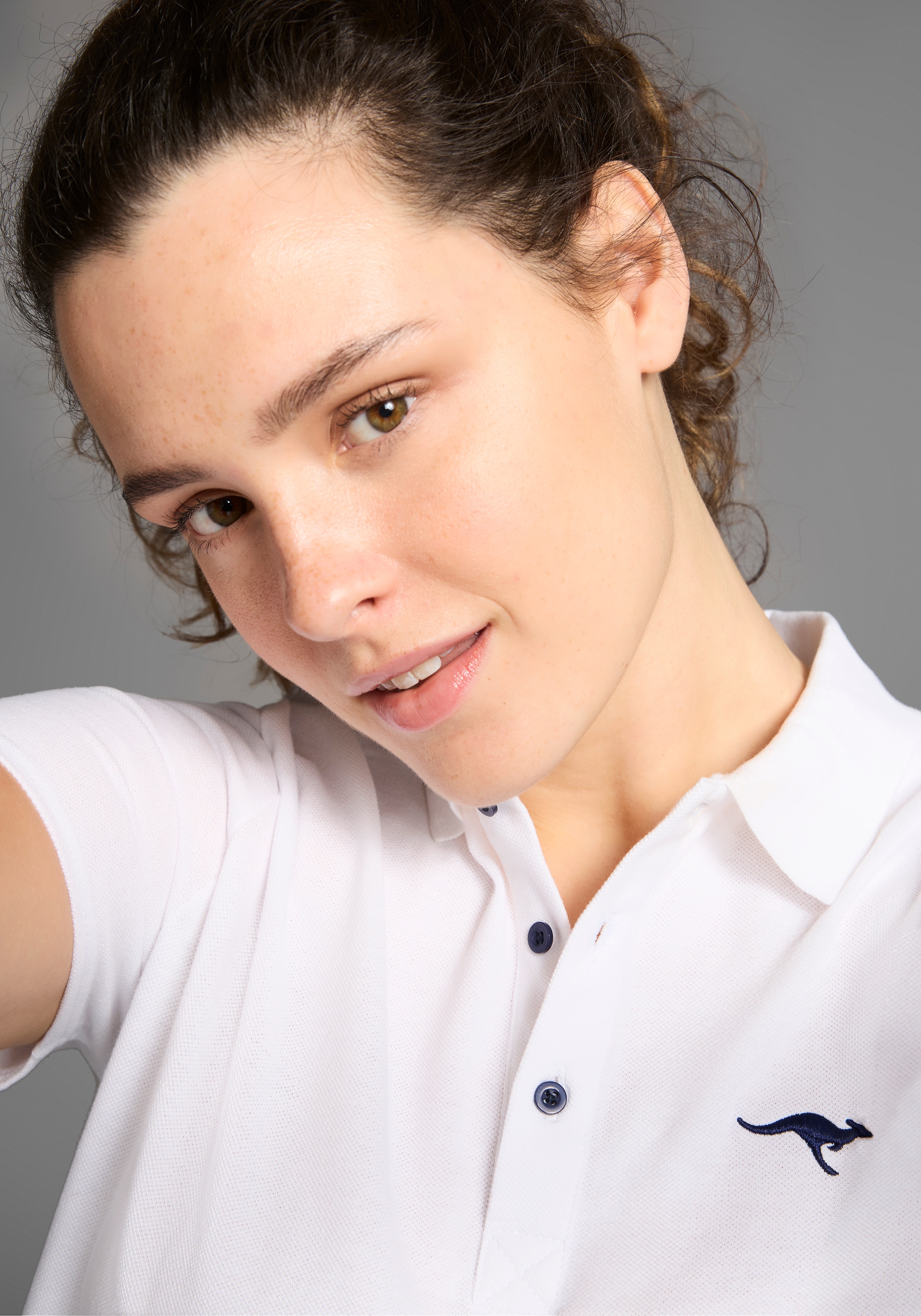 Thumbnail - KangaROOS Poloshirt Kurzarm, unifarben, Polokragen, aus Baumwolle, große Größen