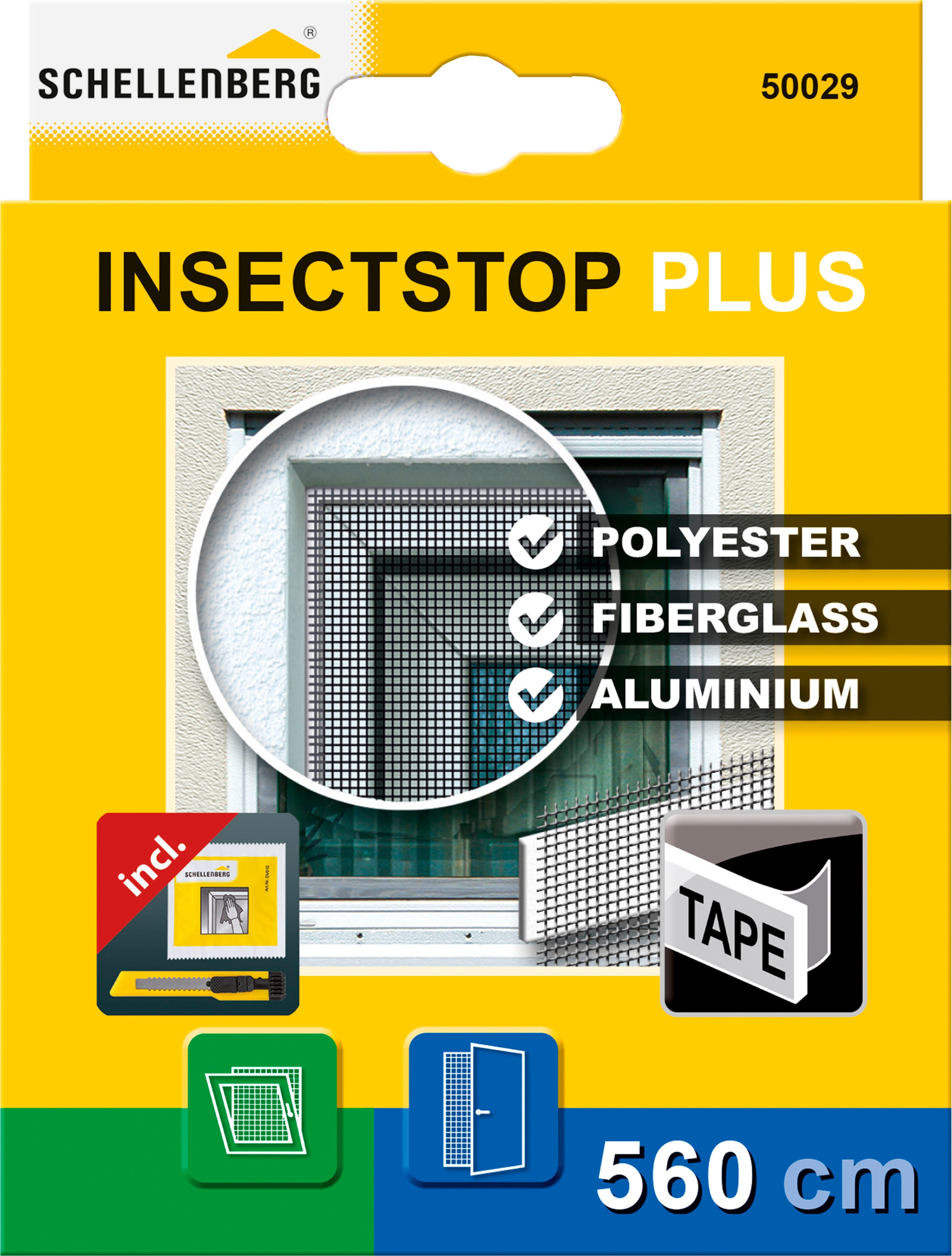 SCHELLENBERG Klett-Klebeband »Plus für Fliegengitter Fenster aus Polyester-, Fibergas- und Alugewebe«, Befestigungsband 5,6 m, individuell zuschneidbar, inkl. Montagezubehör