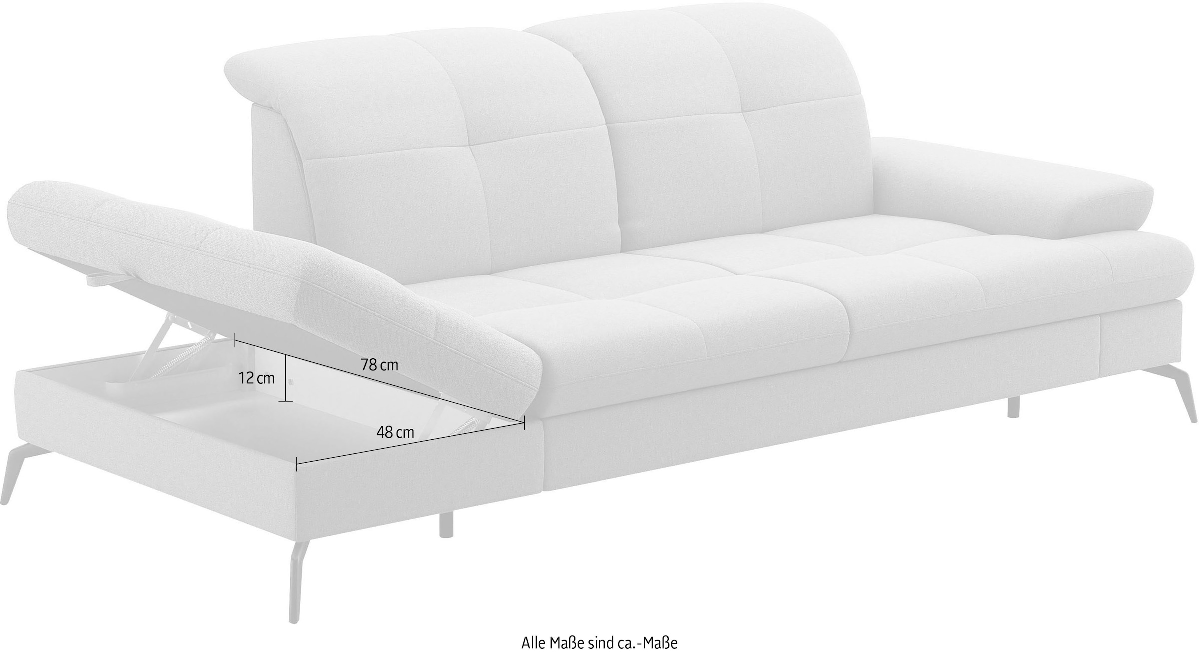 sit&more Recamiere »Amica«, inkl Sitztiefenverstellung und Armteilverstellung