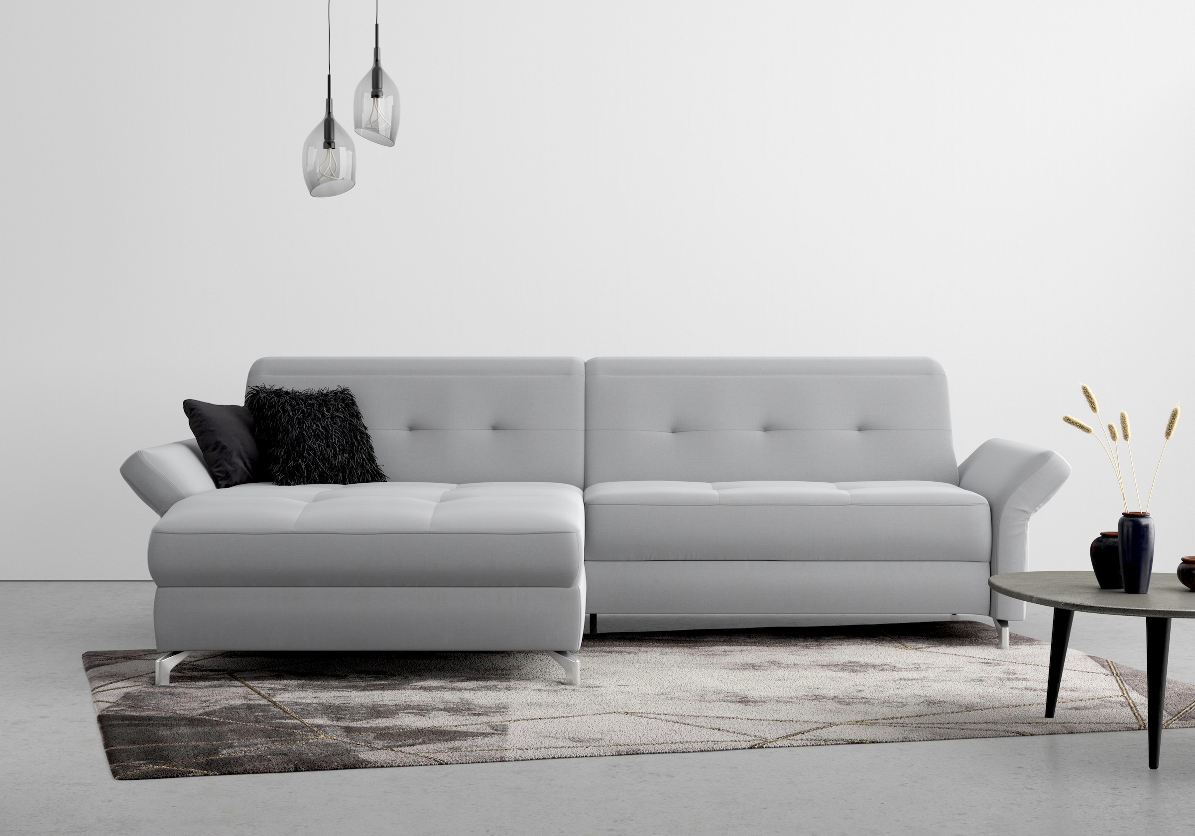 Home affaire Ecksofa "Maredo L-Form" Federkern, wahlweise auch mit Kopfteil günstig online kaufen