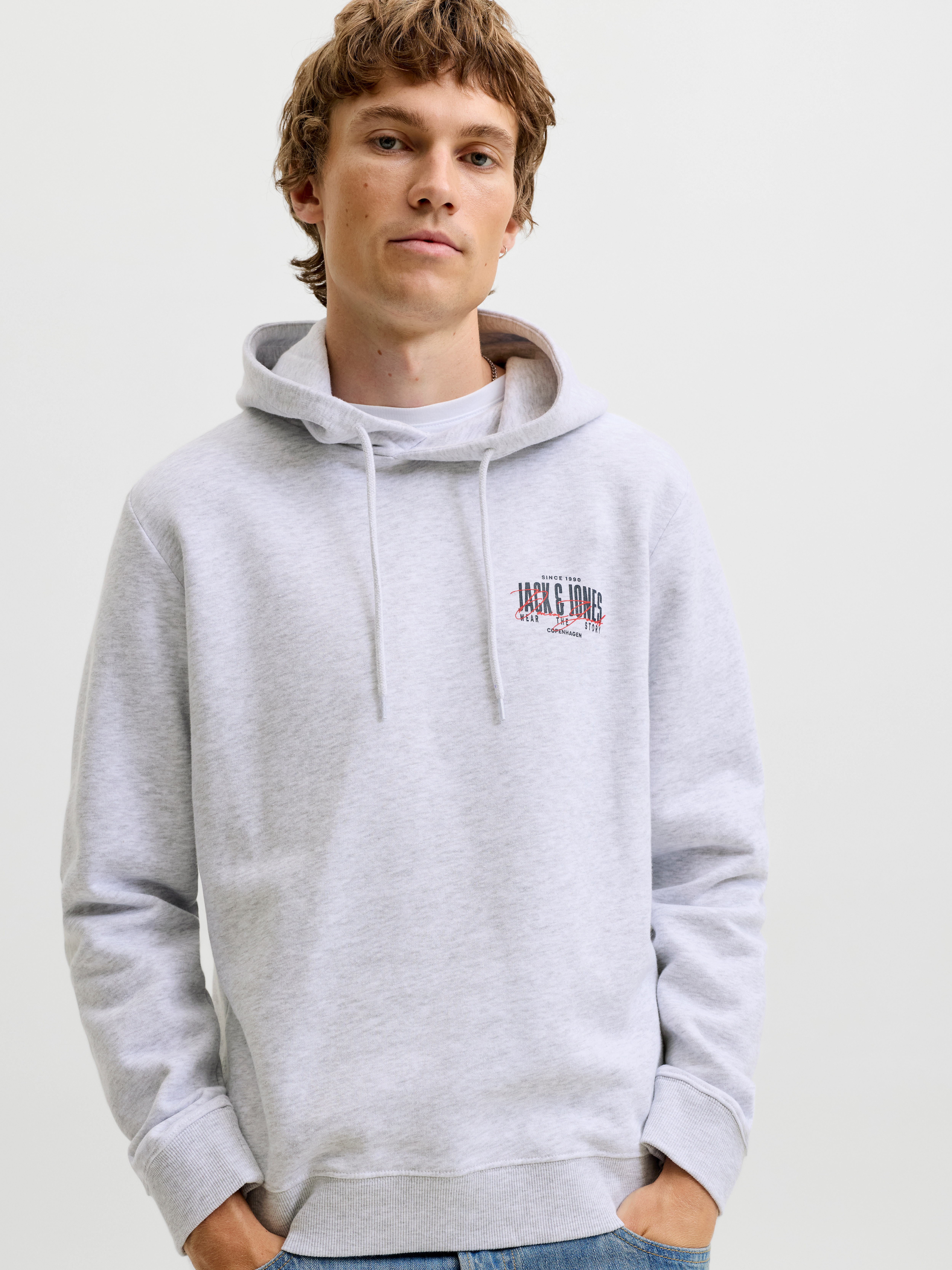 Jack & Jones Kleiderschrank "JJAERO SWEAT HOOD", Materialmix, regular fit