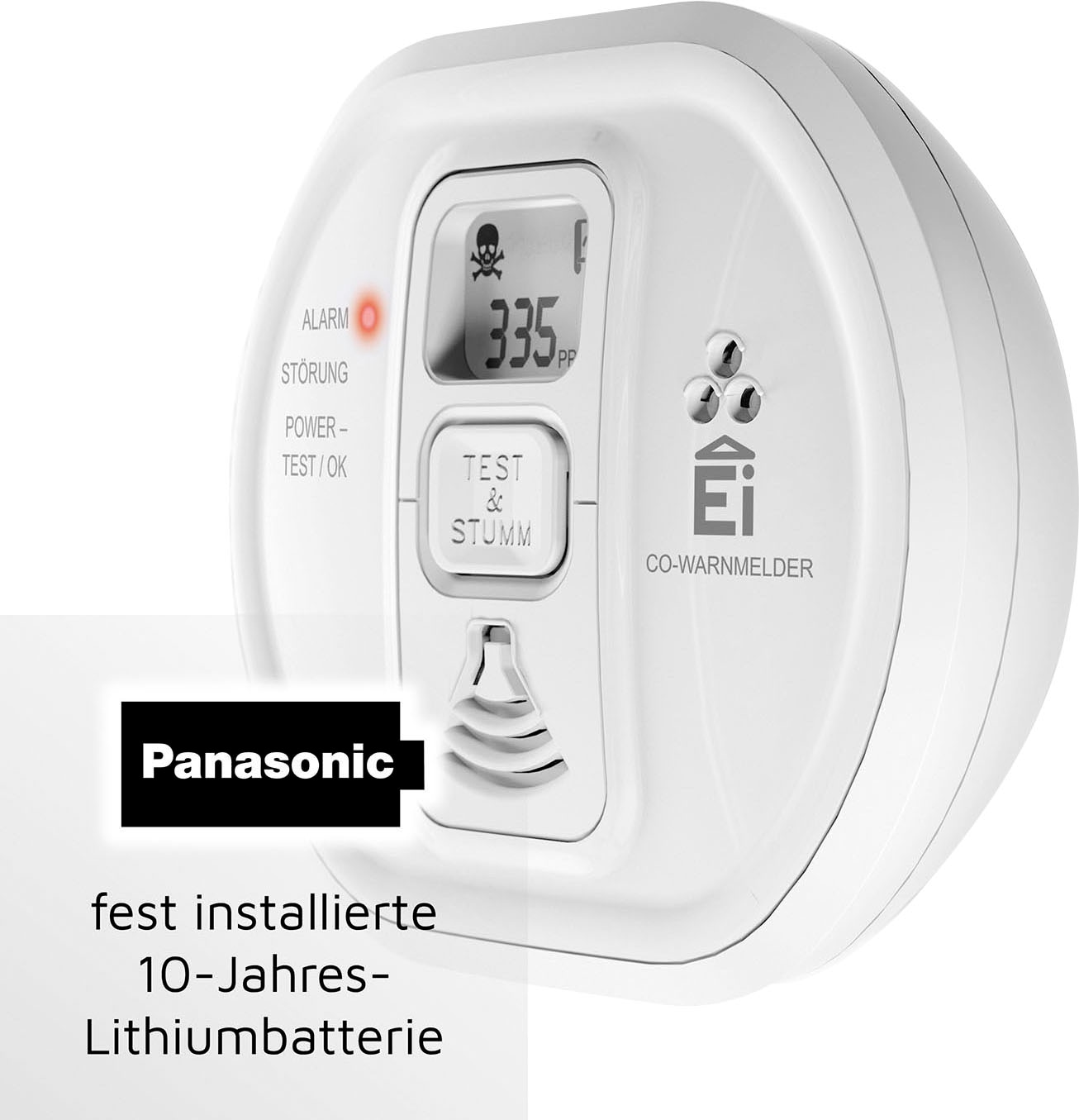 Ei Electronics CO-Melder »Ei208D«, LCD-Display, mit 10-Jahres-Batterie und LCD-Display
