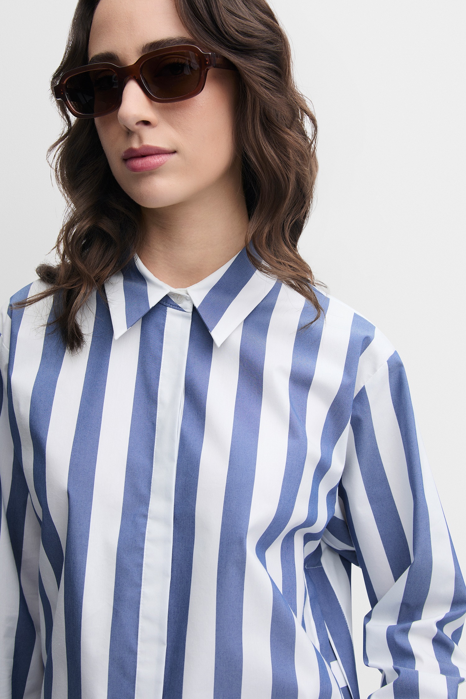 Cinque Langarmbluse "CIPIXIE" Hemdblusenkragen, verdeckte Knopfleiste, gera günstig online kaufen