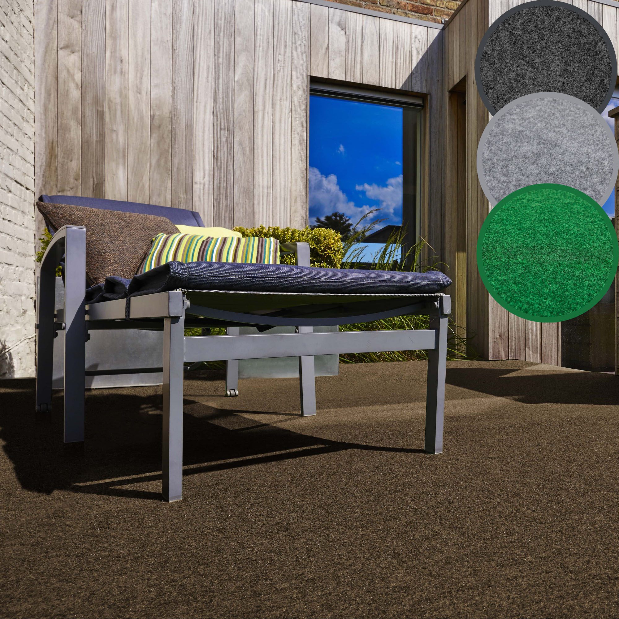 ANDIAMO Kunstrasen "Edinburgh, Made in Netherlands", B : 200cm 1 Stk., 4mm, L: 400cm, braun, Garten, Teppiche, aus Nadelfilz, mit Drainagenoppen, für