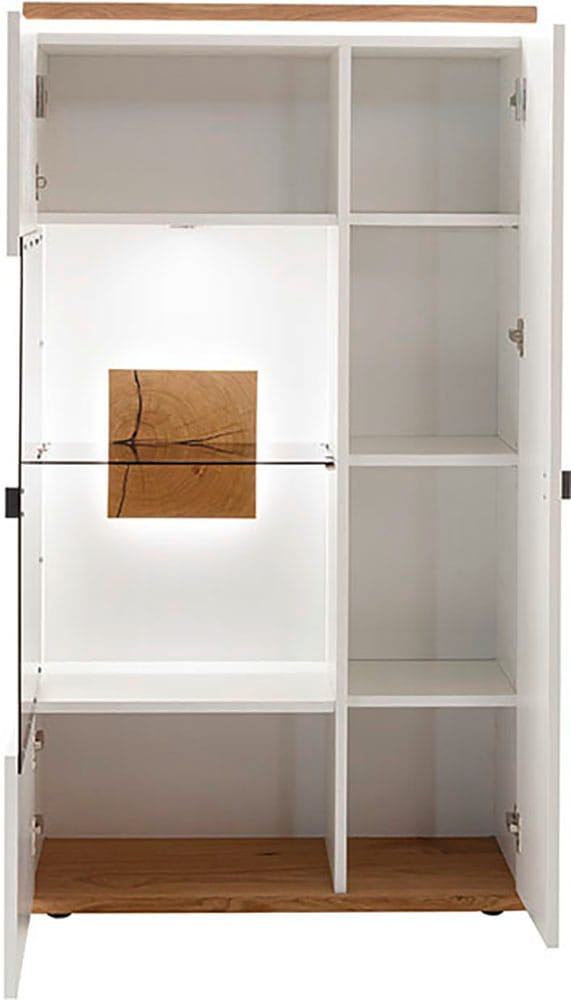 MCA furniture Highboard »Matadi Highboard« 1 Stk. tlg. Highboard, Weiß, Holzabsetzung, 2 Türen, gedämpft, B: 80cm
