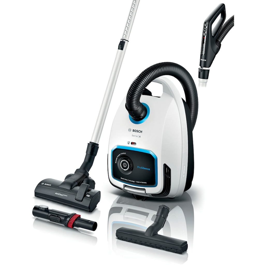 BOSCH Bodenstaubsauger »ProSilence Serie 6, weiß, BGL6TSIL«, 700 W, mit Beutel