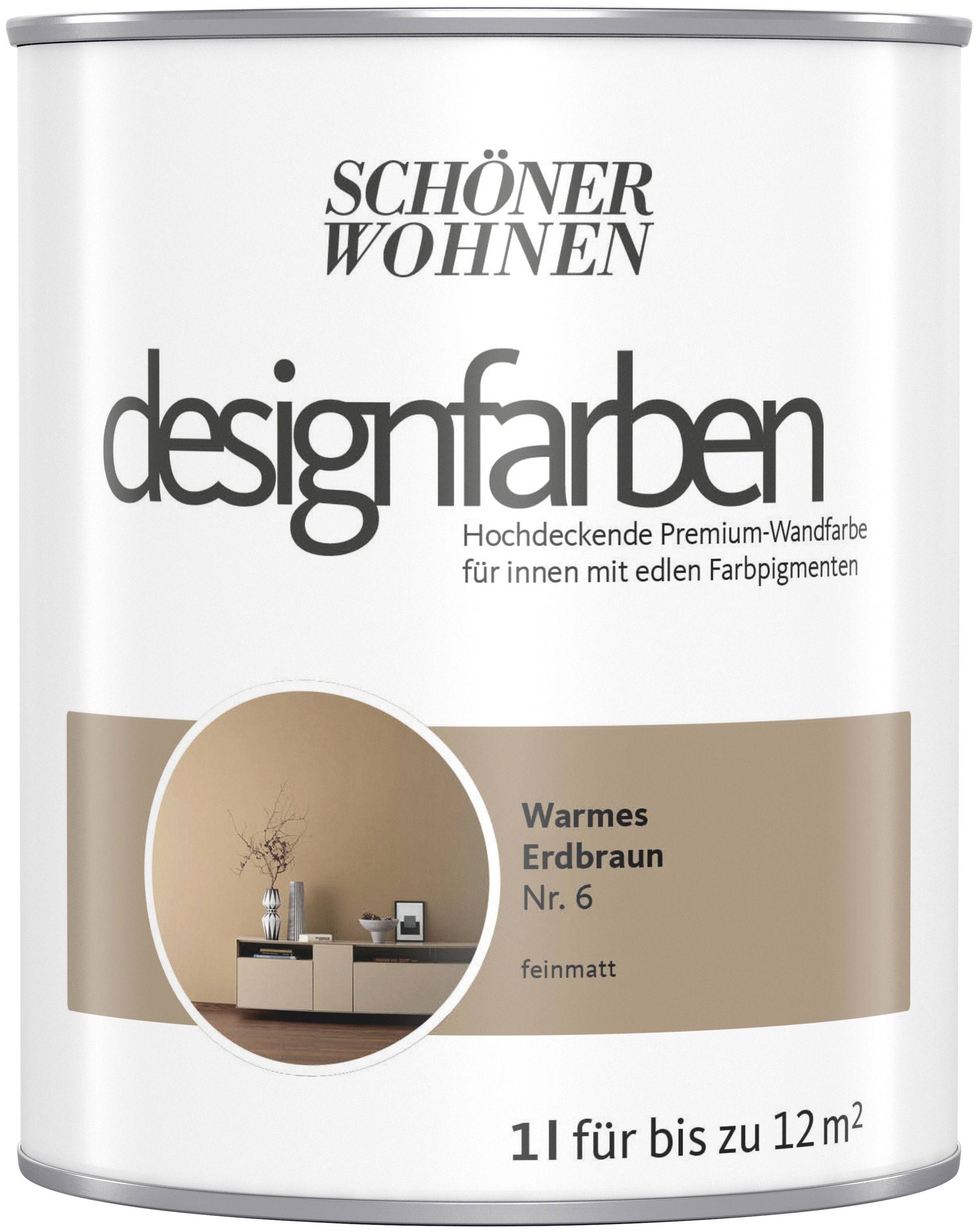SCHÖNER WOHNEN FARBE Wand- und Deckenfarbe »designfarben«, 1 Liter, Warmes Erdbraun...