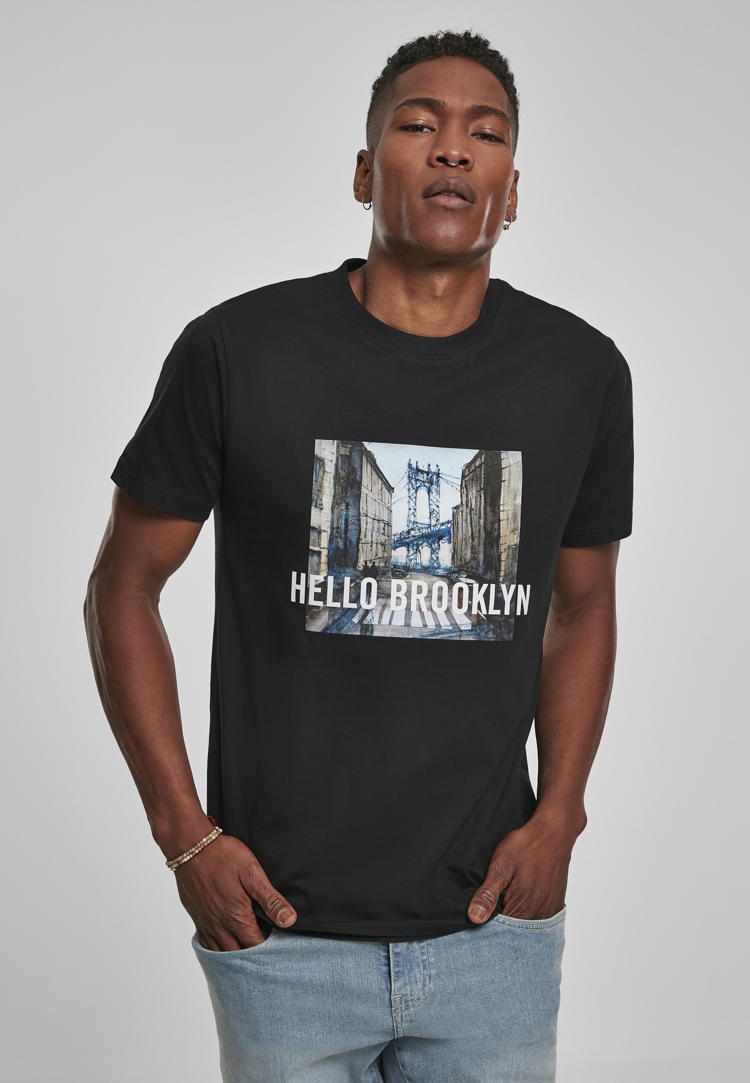 MisterTee Kurzarmshirt »MisterTee Herren Hello Brooklyn Tee«, (1 tlg.)