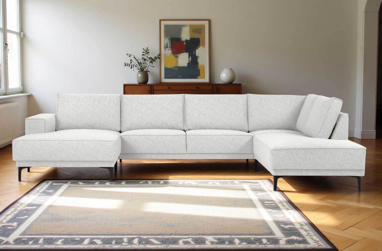 Places of Style Wohnlandschaft "XXL Sofa Oland, Struktur, Flachgewebe, Luxu günstig online kaufen