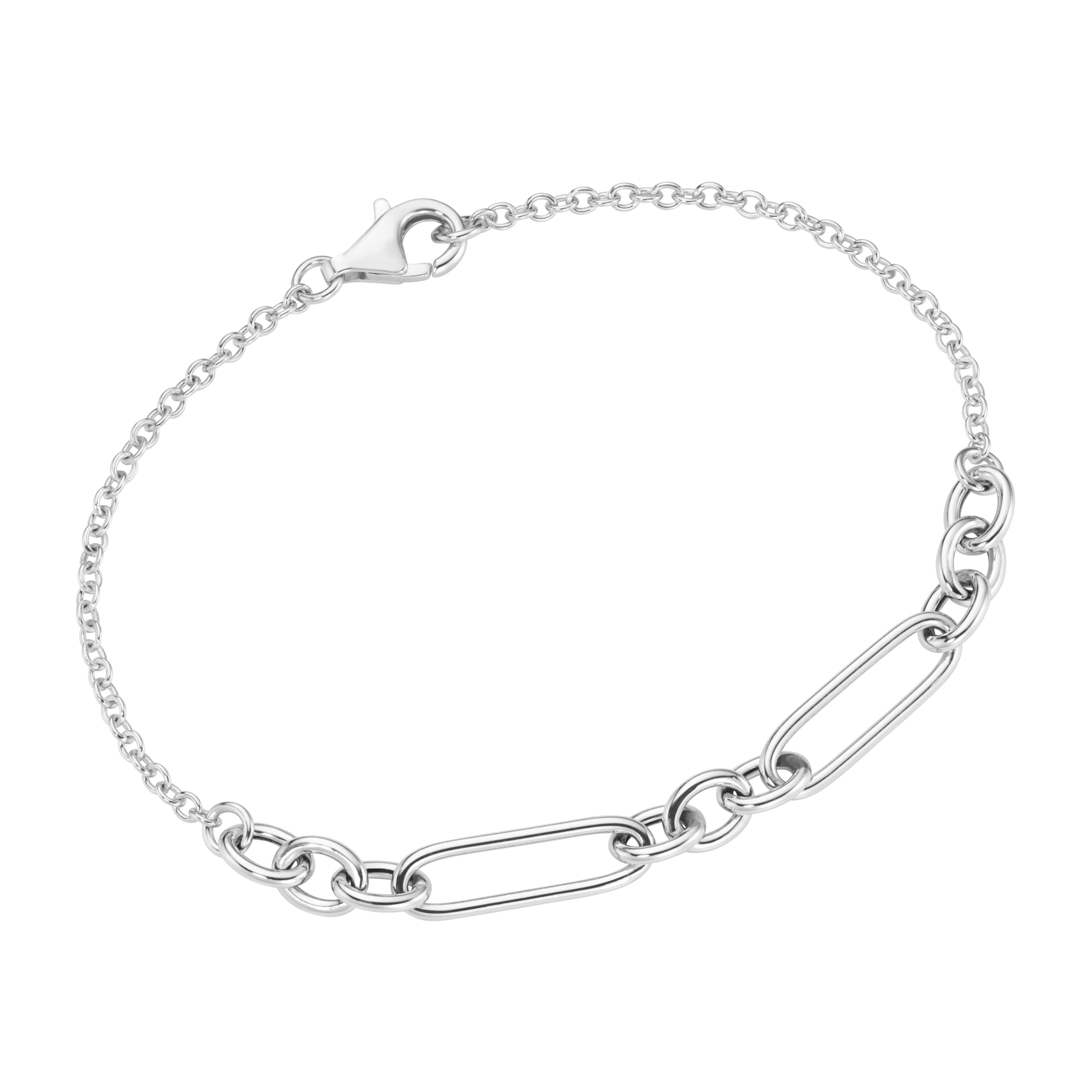 Smart Jewel Armband »längliche ovale Glieder, Silber 925«