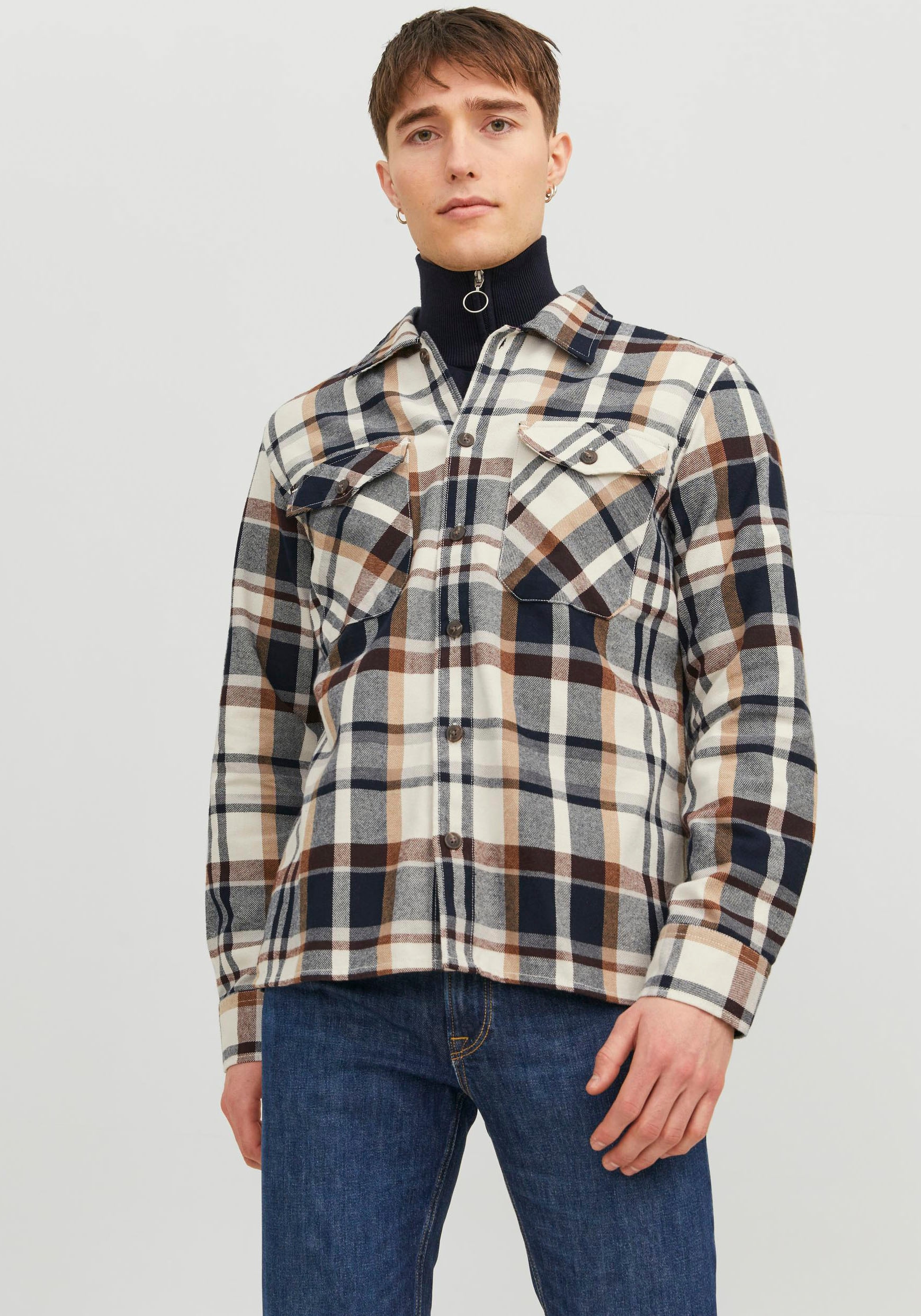 Jack & Jones Langarmhemd "JJEEDDIE OVERSHIRT LS NOOS" günstig online kaufen