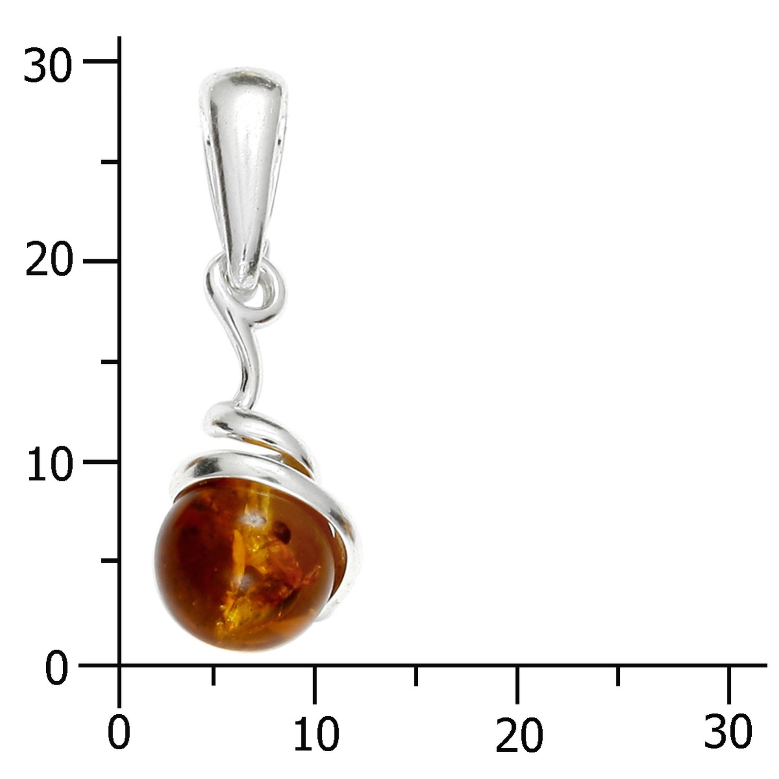 OSTSEE-SCHMUCK Kettenanhänger »- Kugel 8 mm - Silber 925/000 - Bernstein«