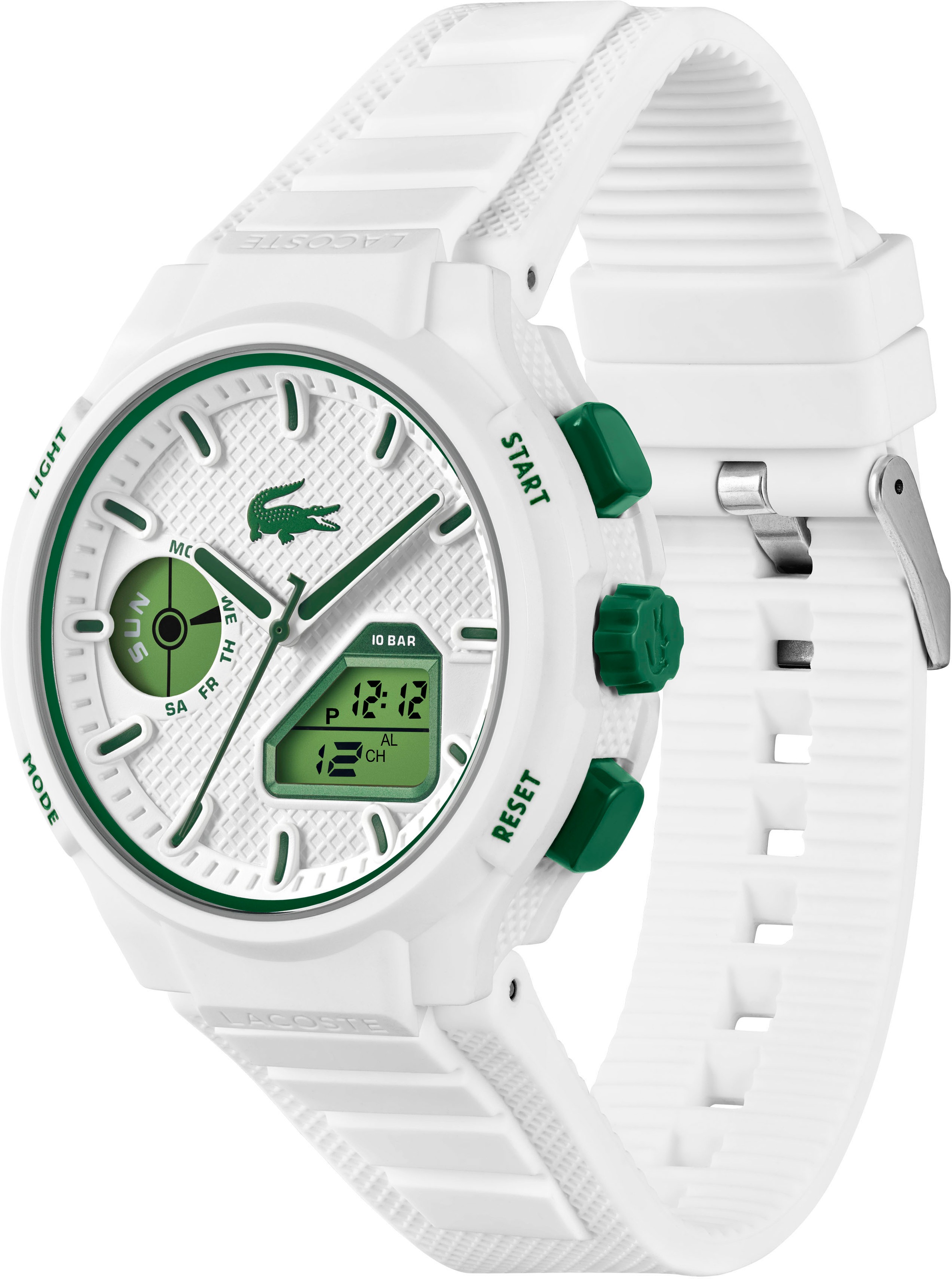 Lacoste Quarzuhr »LC33«, Armbanduhr, Herrenuhr, Silikonarmband, analog, digital