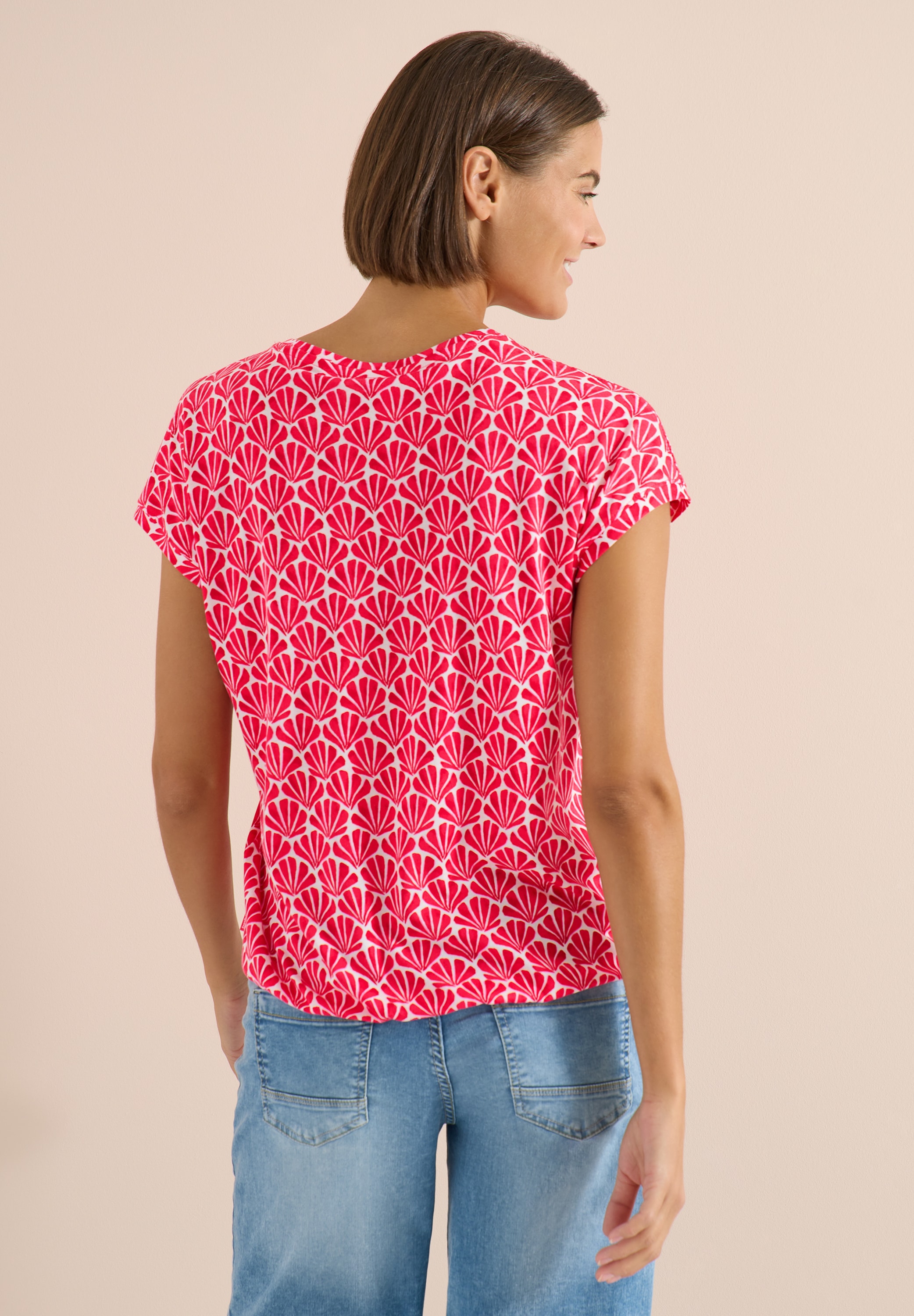 Cecil V-Shirt mit abgerundetem V-Ausschnitt