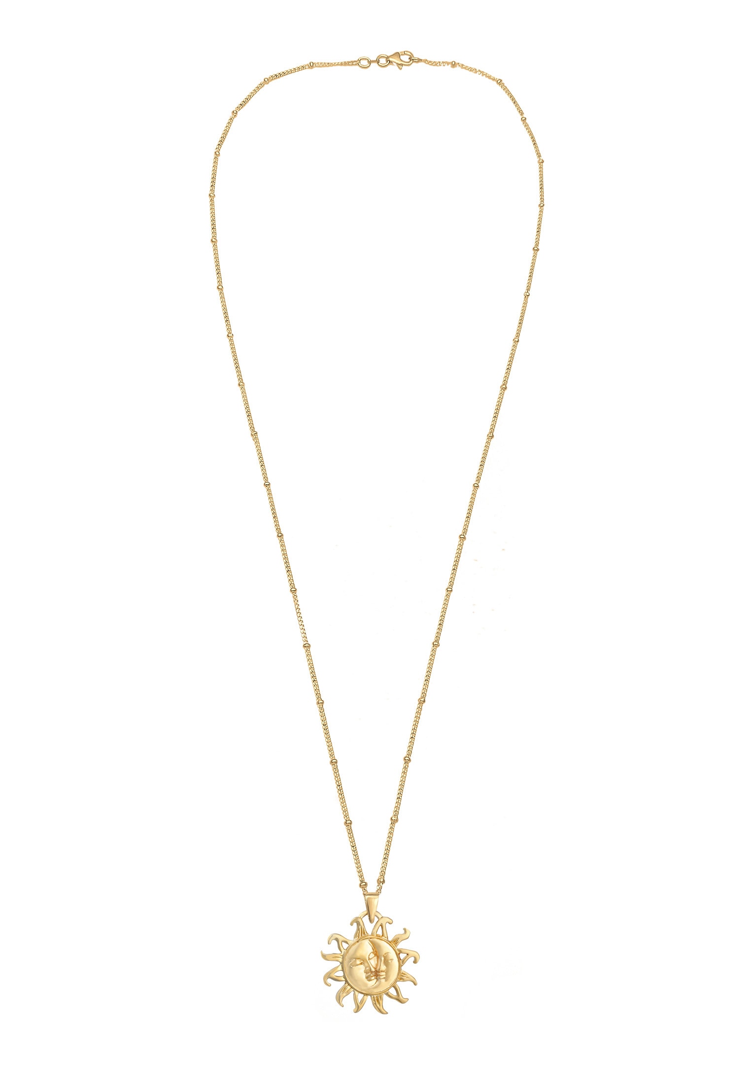 Elli Kette mit Anhänger »Sonne Mond mit Kugelkette 925er Silber«