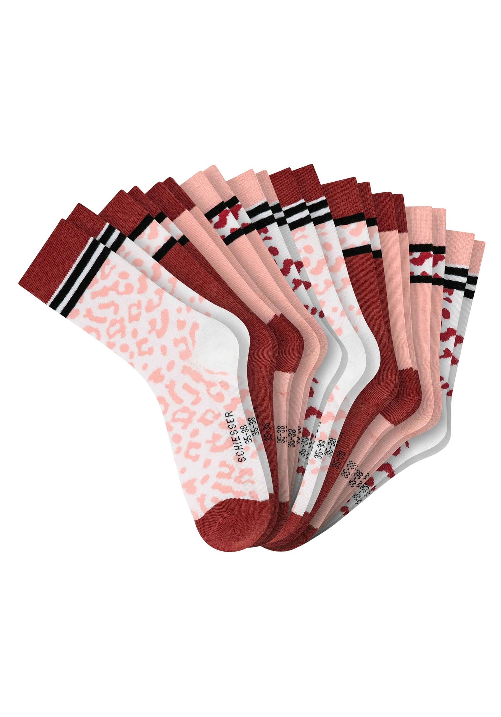 SCHIESSER Mädchen Kurzsocken "Socken Legwear Teens 10er Pack", Gr. 39, bunt, Obermaterial: 75% Baumwolle CO. 24% Polyamid PA. 1% Elasthan EL., Socken