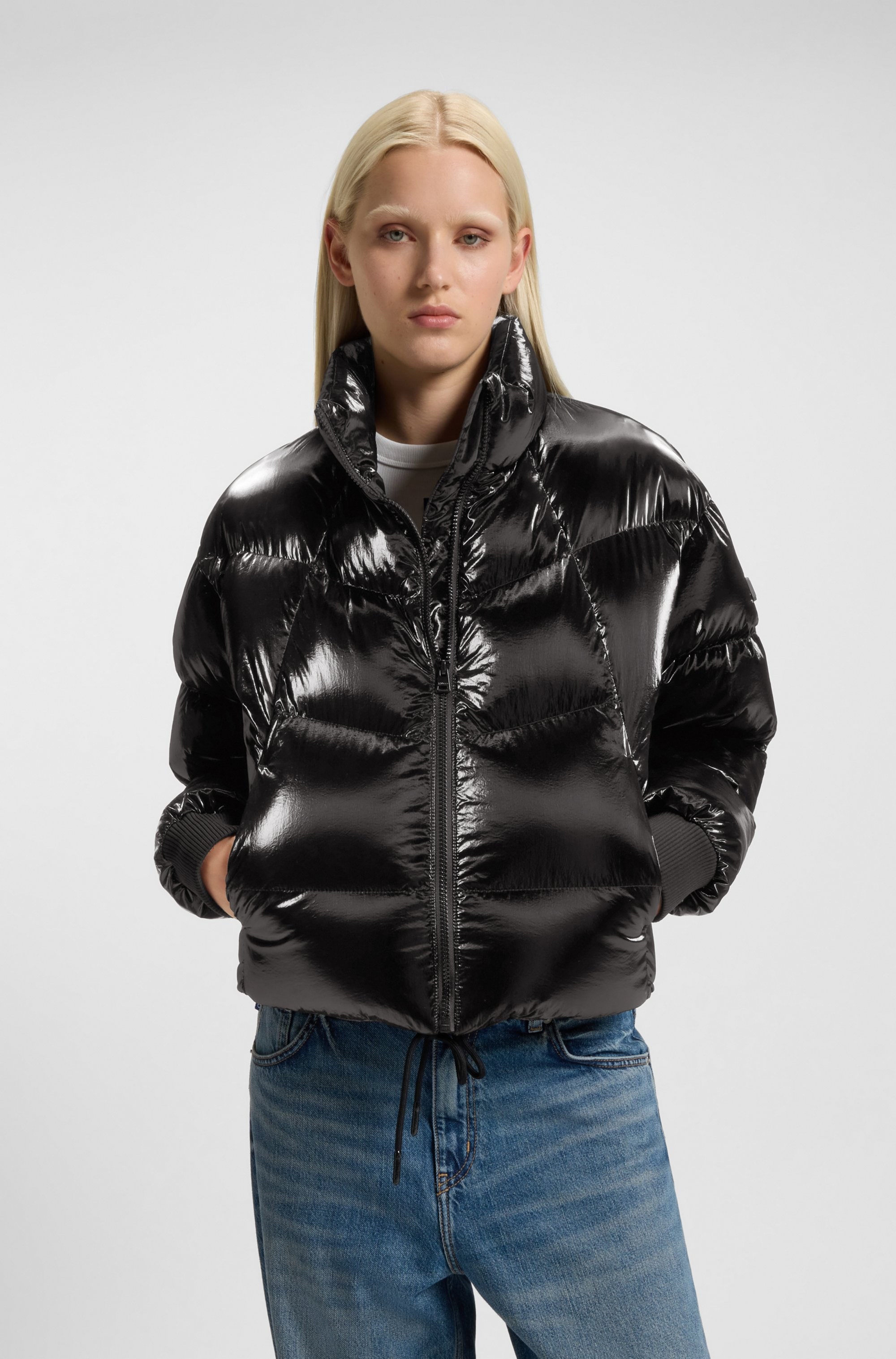 HUGO Blue Steppjacke "Fiorella", in verkürzter Länge, Kordelzug im Saum günstig online kaufen