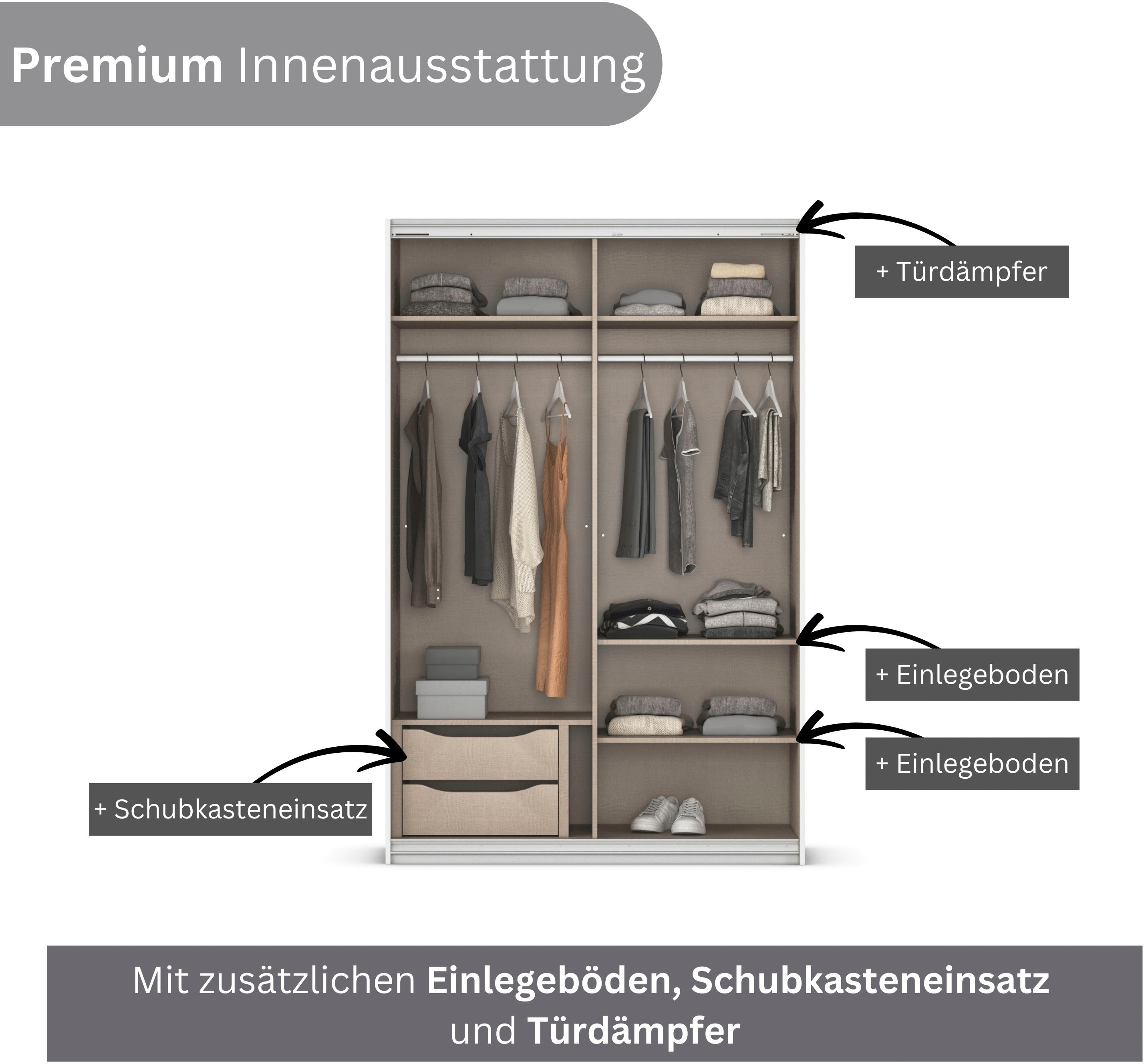 Thumbnail - INOSIGN BY RAUCH Schwebetürenschrank "Kleiderschrank Schrank Garderobe Schlafzimmerschrank THANOS", (in 3 verschiedenen ...