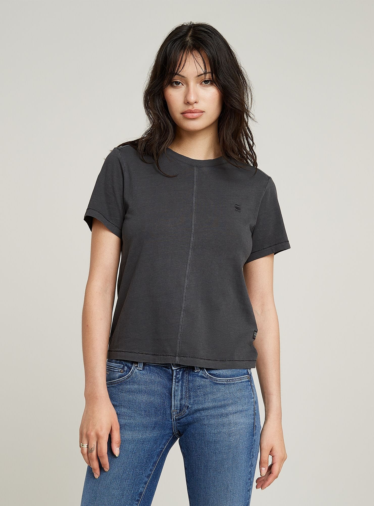 G-STAR T-Shirt »Overdyed Front Seam Top«