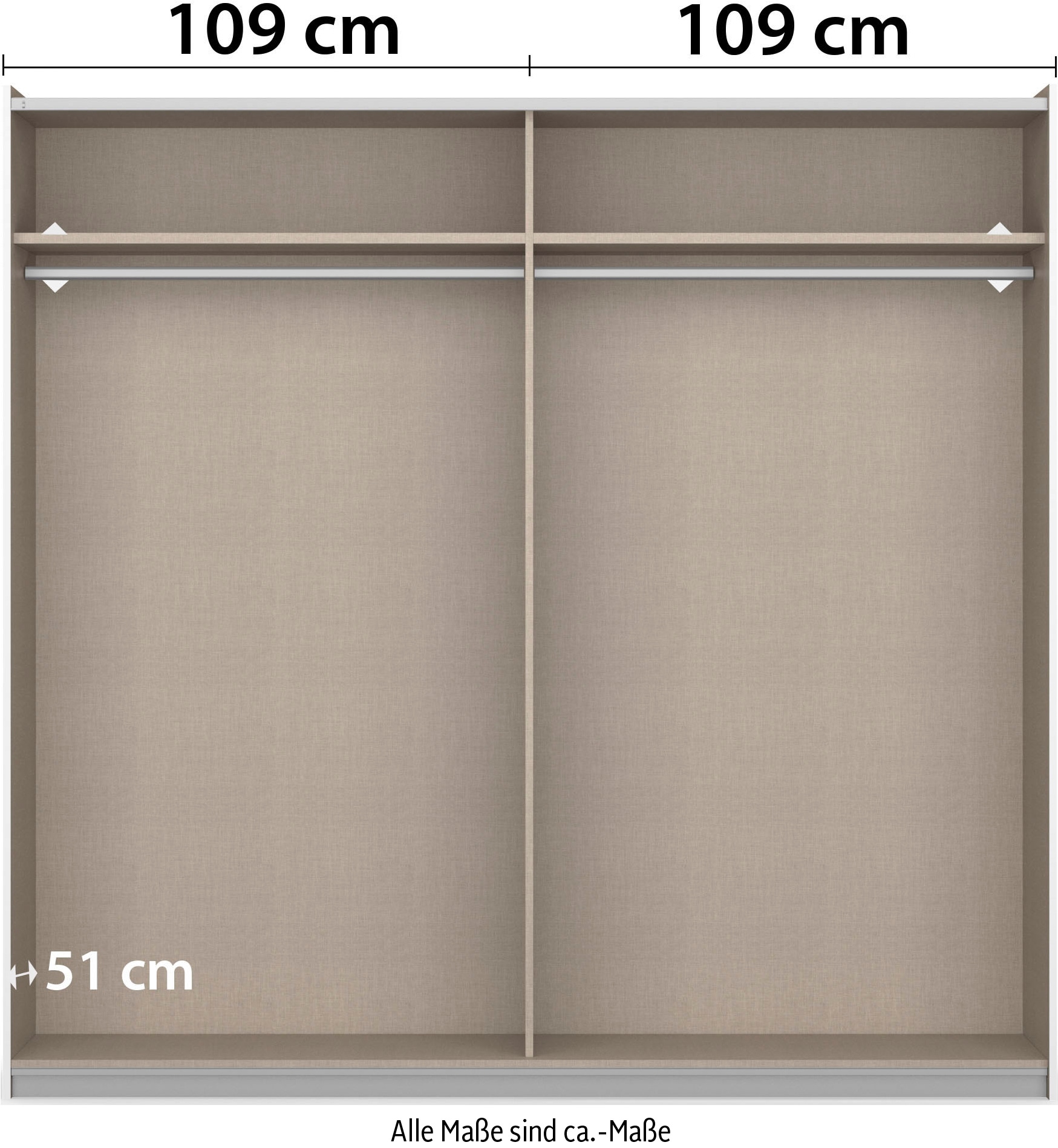 rauch Schwebetürenschrank »AURELIO Kleiderschrank Garderobe TOPSELLER OTTO´s CHOICE« 3 verschiedene Ausstattungsvarianten Griffe aus Metall MADE IN GERMANY