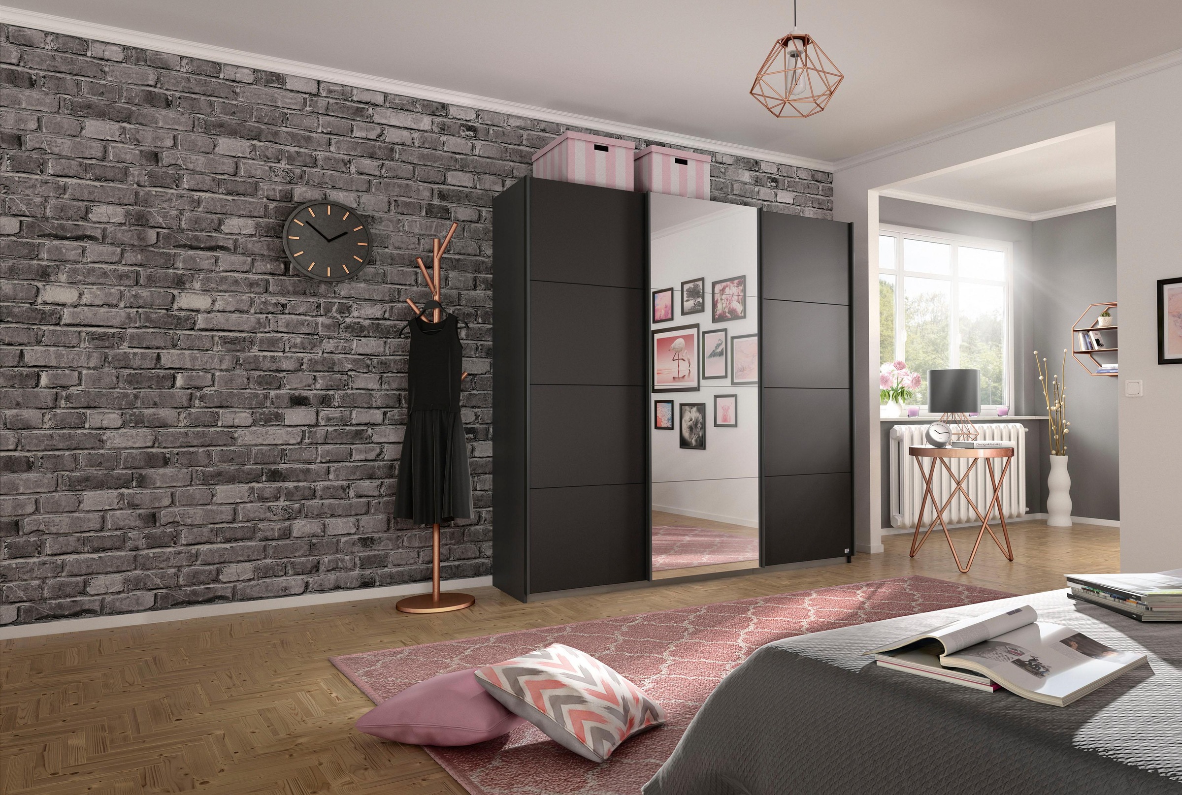 rauch Schwebetürenschrank »Kleiderschrank Schrank Garderobe Wäscheschrank BESTSELLER KEPAN«, inkl. Schubladen-Einsatz und extra Einlegeböden MADE IN GERMANY