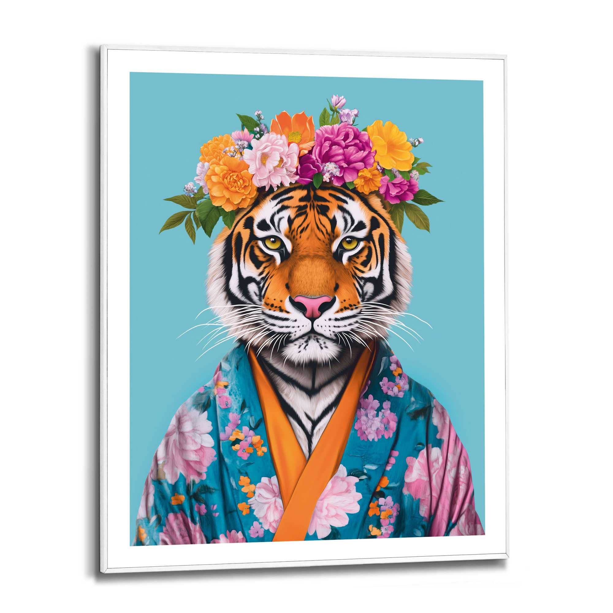 Reinders Poster "Flower Tiger", Hobbyraum - Blumen - Kimono - Mehrfarbig - günstig online kaufen