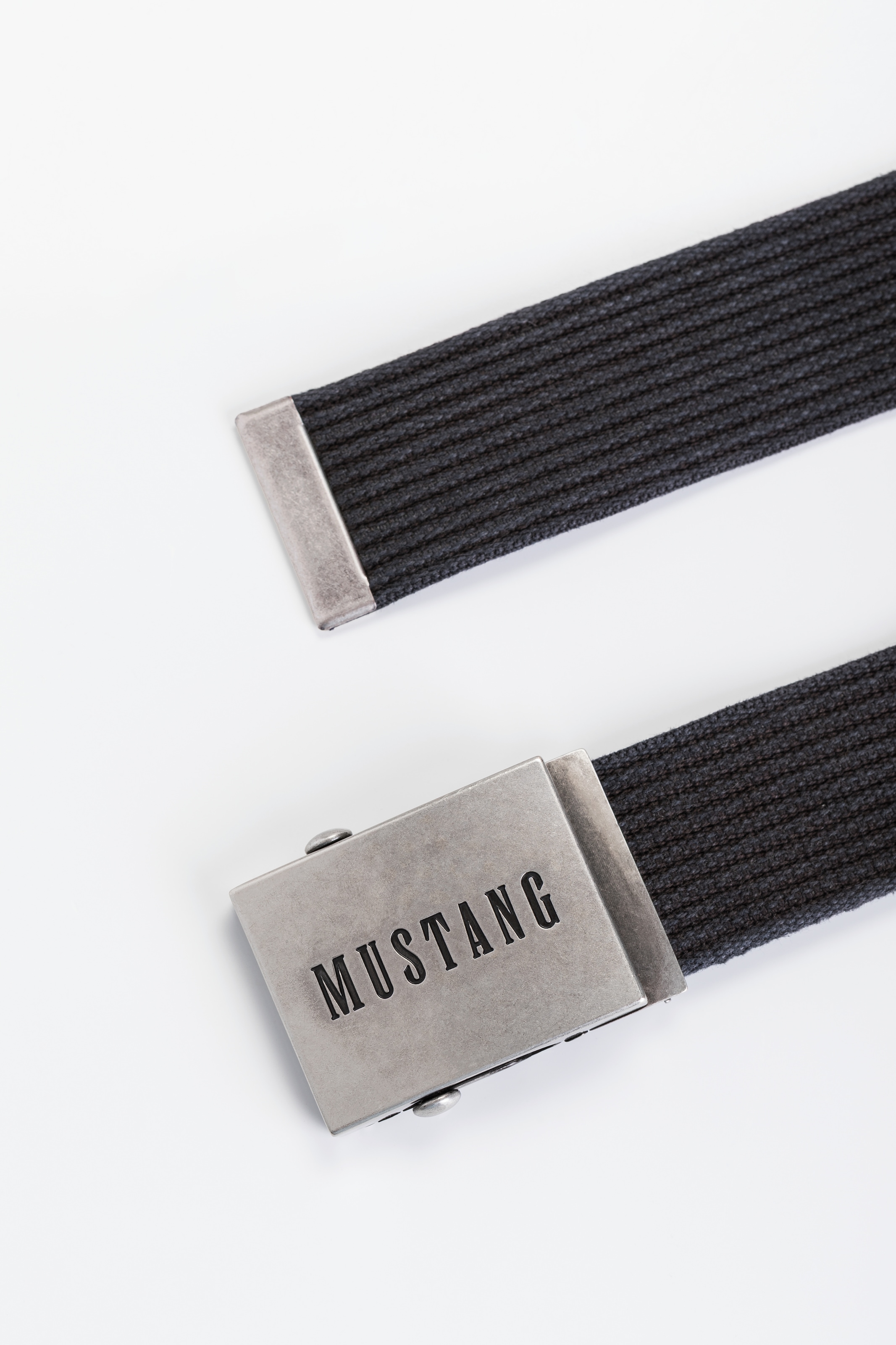 MUSTANG Stoffgürtel »"Tucker"« mit gewaschenem Rillenband, 4 cm breit, aus Baumwolle, kürzbar