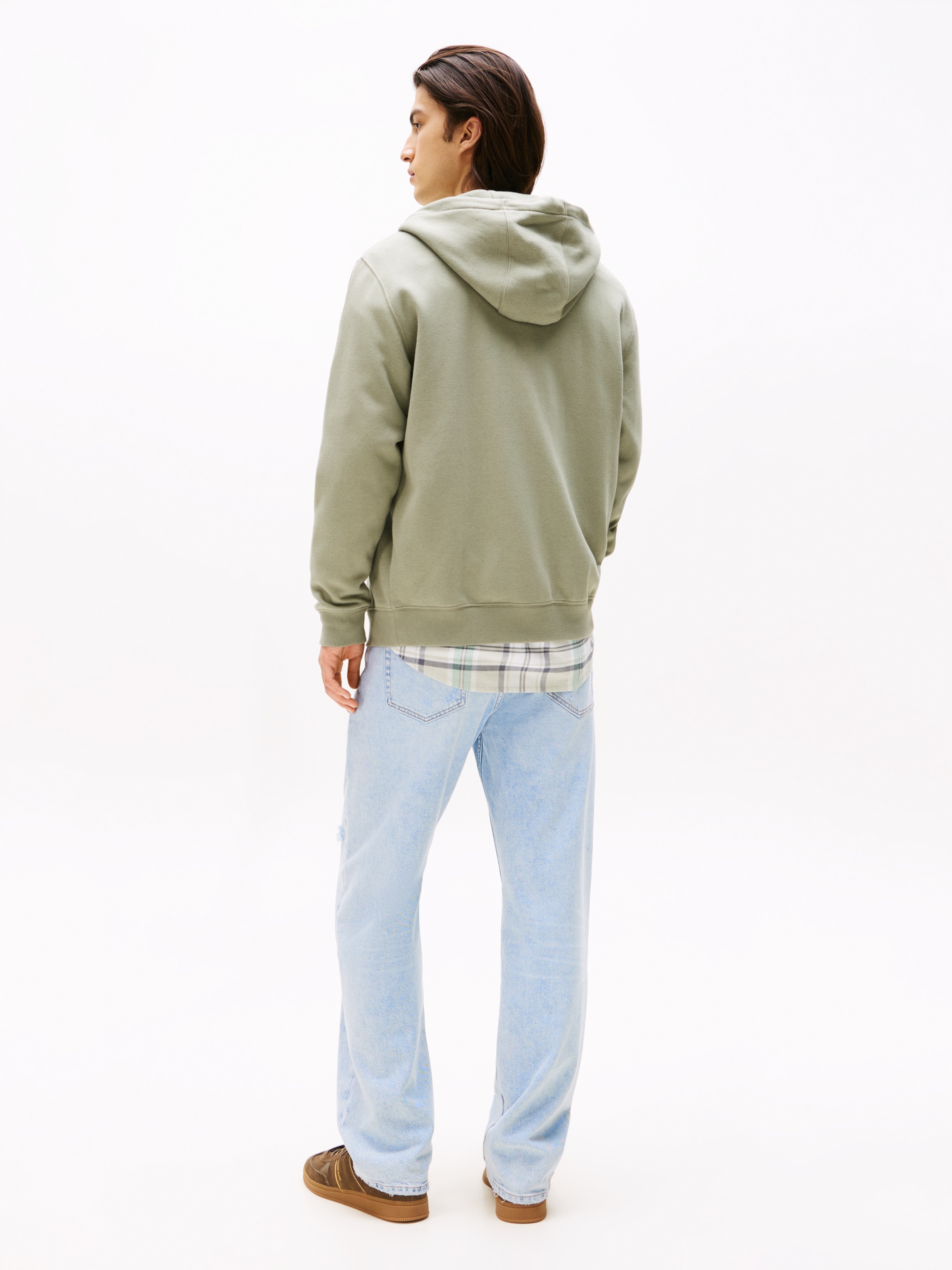Tommy Jeans Sweatshirt »TJM REG S FLAG ZIP FLEECE THRU«, mit bestickten Markenlogo auf Brusthöhe