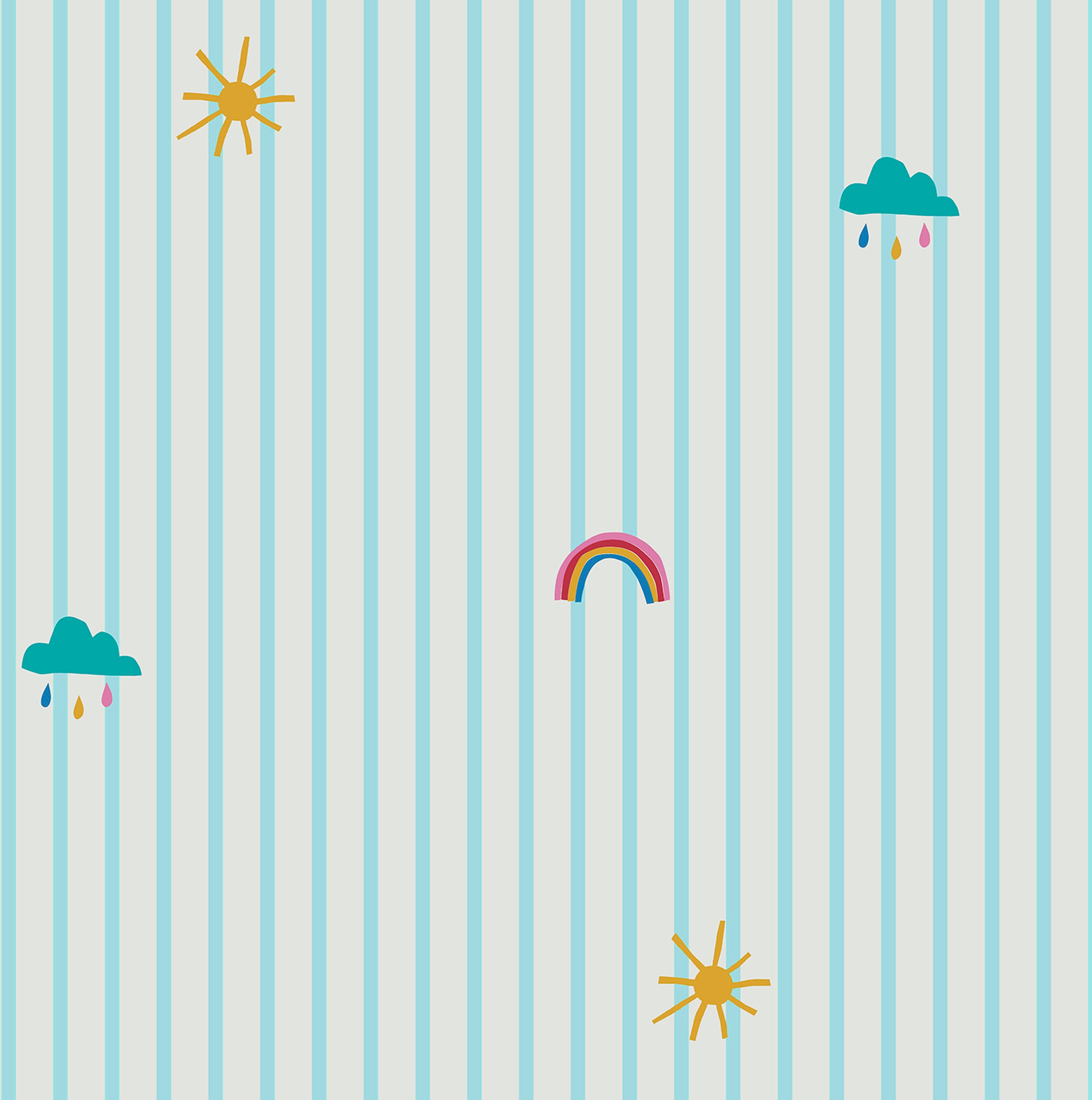 Joules Vliestapete "Whatever the Weather Icons Haze Blue" Motiv glatt Motiv