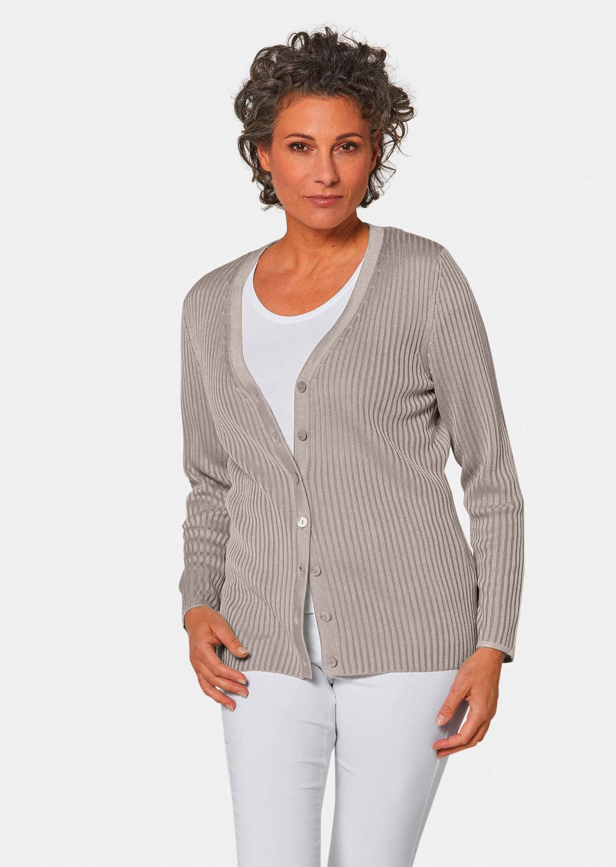 GOLDNER Strickjacke »Strickjacke Pflegeleichte Strickjacke in hochwertiger Rippenstruktur«