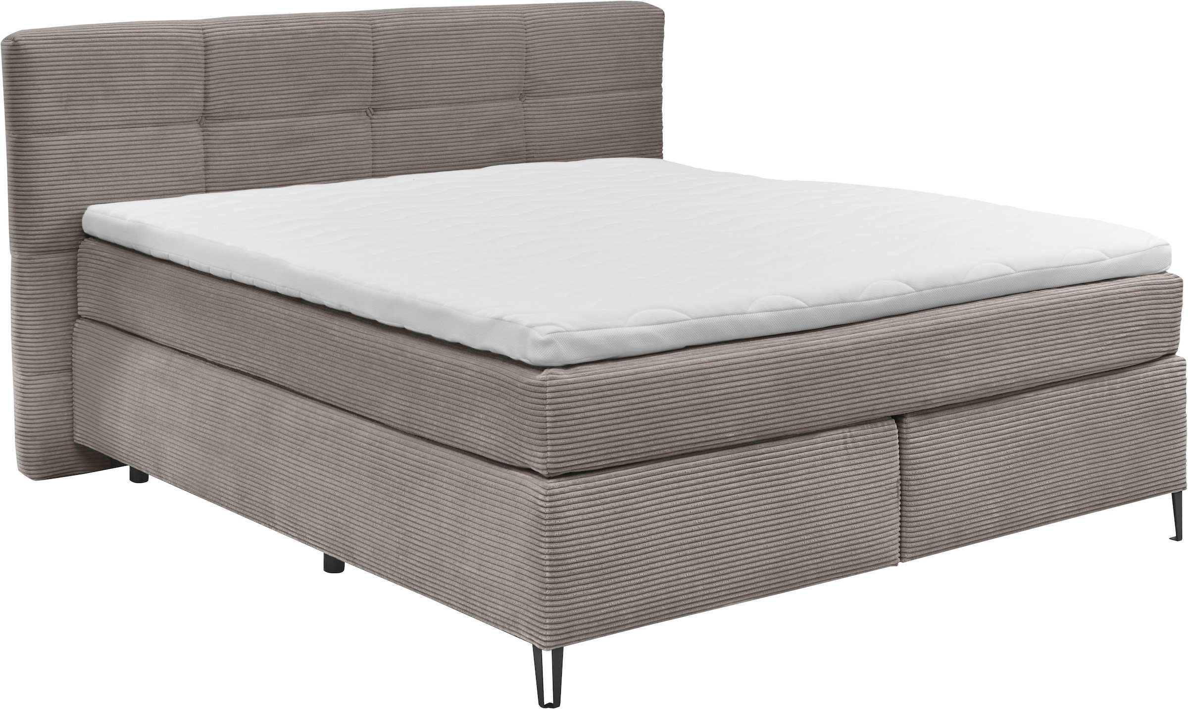 set one by Musterring Boxspringbett »Fairfield«, mit Metallfuß schwarz, Wendematratze, Breite 160 oder 180 cm