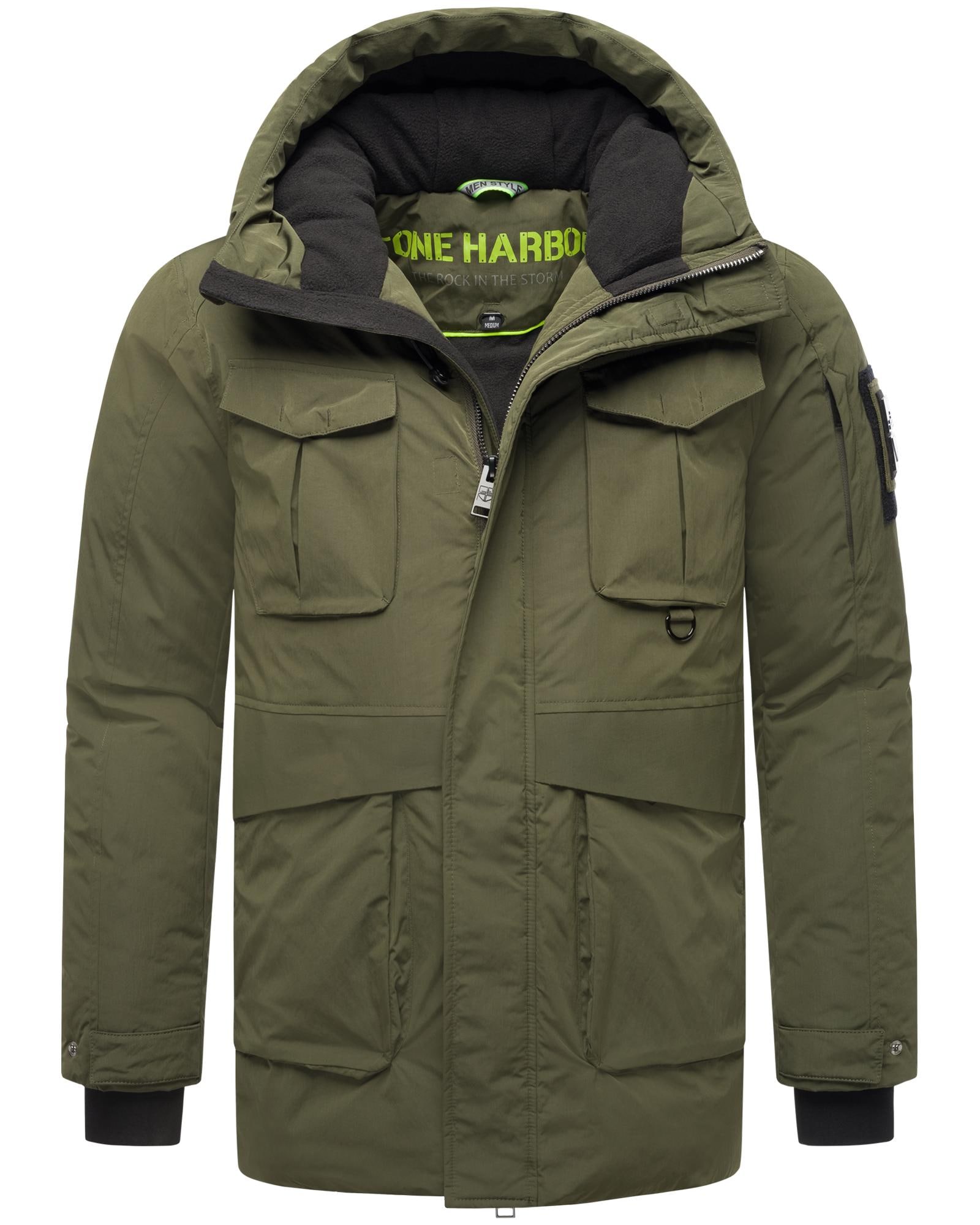 Stone Harbour Winterjacke "Edriik XX", mit Kapuze, Warm gefütterte kurze Herren Jacke für den Winter