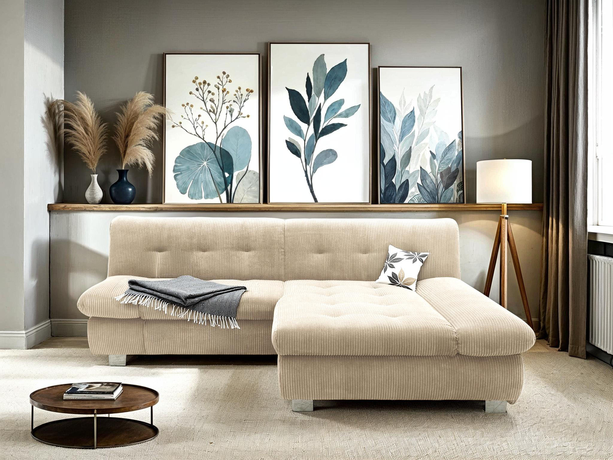 DOMO collection Ecksofa "100031 234x157 cm, kompakt, komfortabel & bequem, L-Form" whlw. mit Bettfunktion und Armteilverstellung